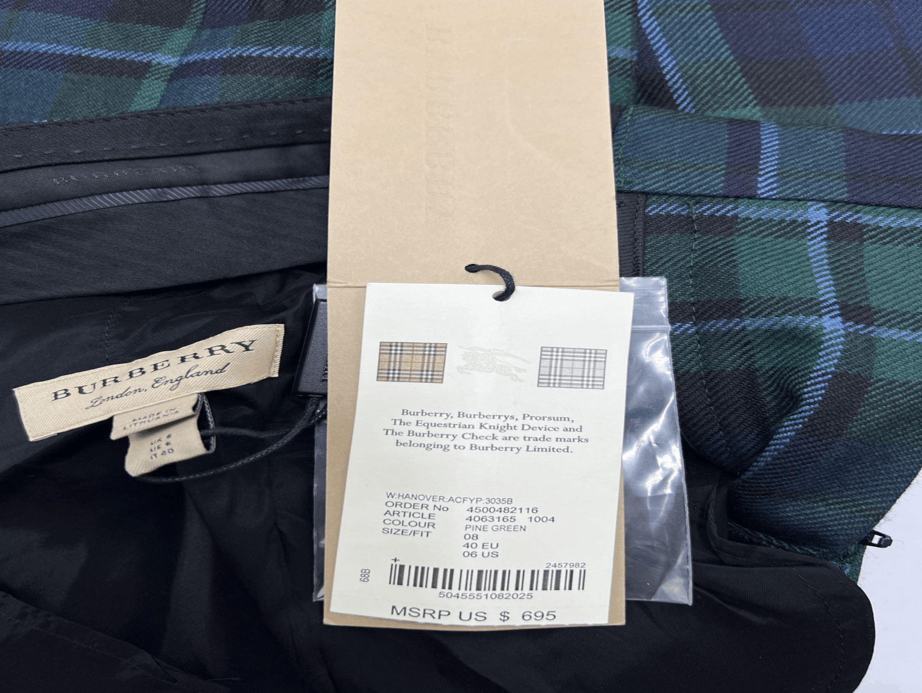 Burberry Burberry London 100% Wool Hanover Pants – Women’s Size US:6 Size 28" / US 6 / IT 42 - 9 Thumbnail