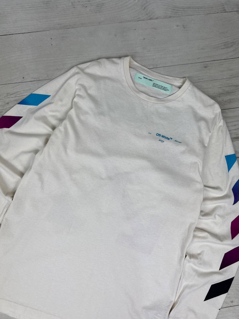 Off-White Off-White Diagonal Gradient Long Sleeve Tee Size US M / EU 48-50 / 2 - 3 Thumbnail