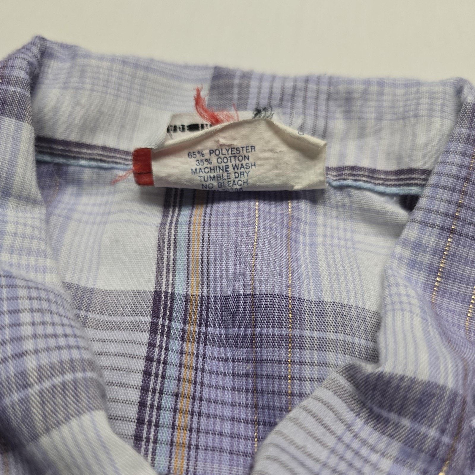 Vintage Vintage Accent Shirt S Purple Plaid Lurex Button Down 80s Size S / US 4 / IT 40 - 5 Thumbnail