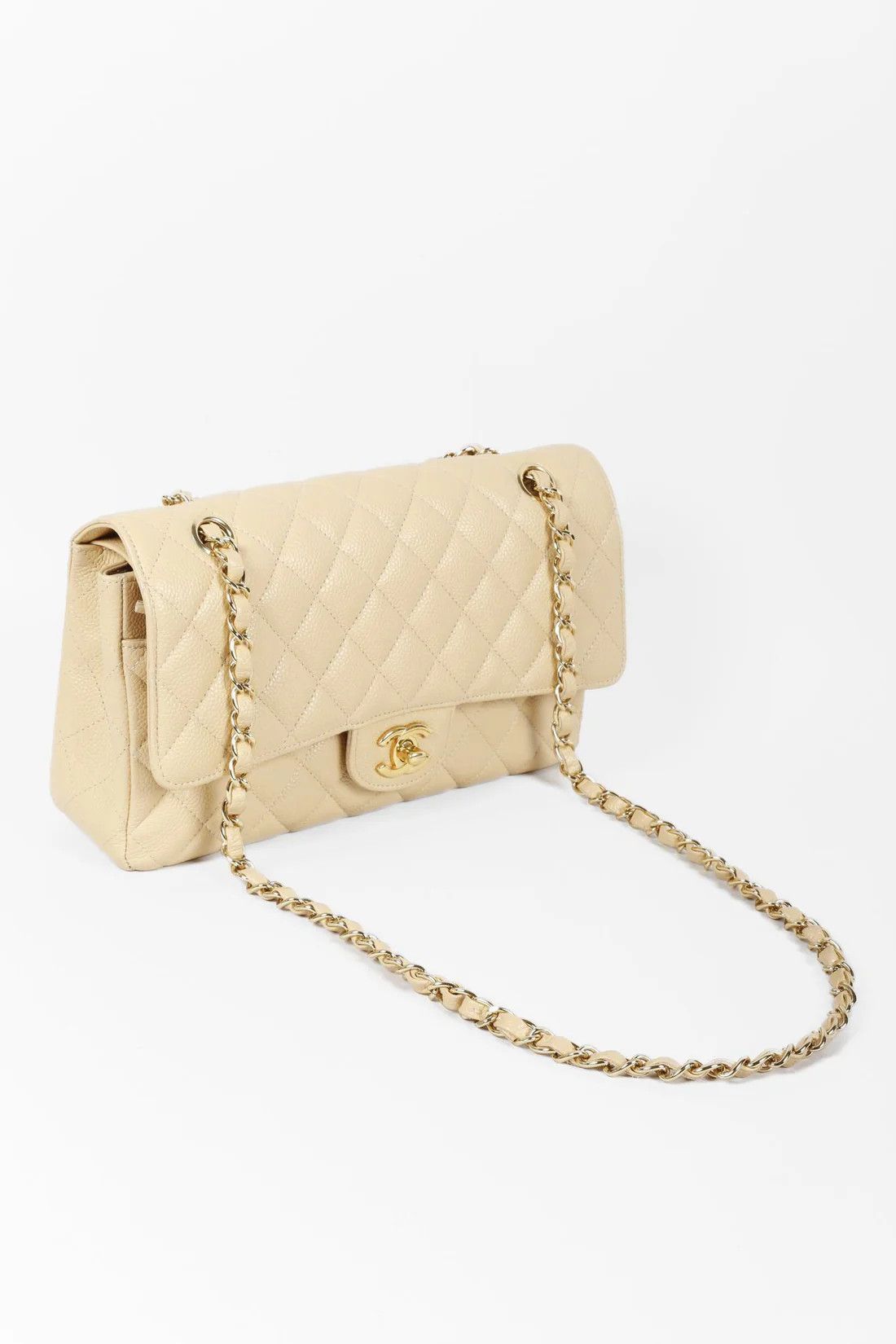 Chanel Chanel 2014 Beige Caviar Medium Double Flap Bag GHW Size ONE SIZE - 5 Thumbnail