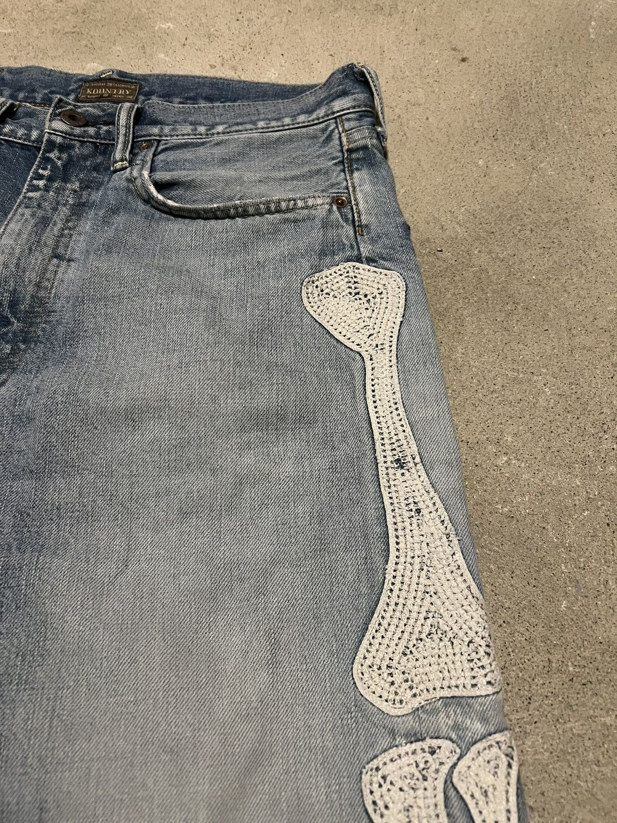 Kapital Kountry Kapital Kountry Skeleton Denim Shorts Size US 32 / EU 48 - 3 Thumbnail