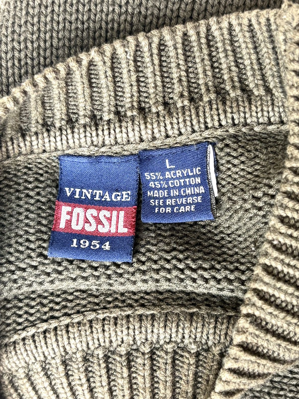 Fossil Vintage Fossil 1954 Knit Sweater Crewneck Size US L / EU 52-54 / 3 - 6 Thumbnail