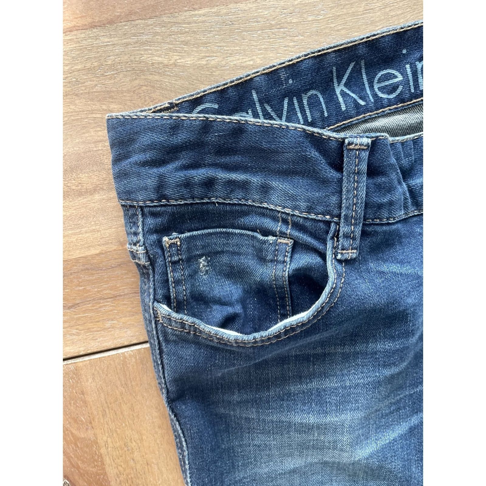 Calvin Klein Calvin Klein Jeans Womens 6 Slim Fit Low Rise Bootcut Y2K Denim 32x31 Blue Size 24" / US 00 / IT 34 - 6 Thumbnail