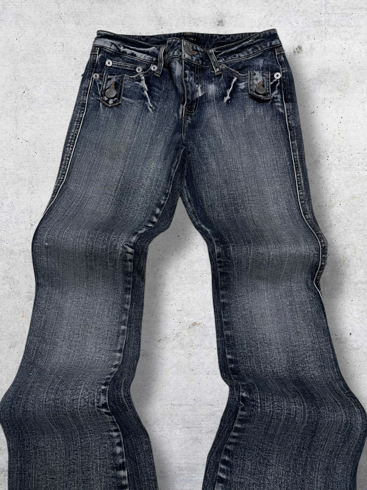 Tornado Mart VINTAGE DAILY TOPIC 1990S JAPAN DESIGNER FLARED RETRO DENIM Size US 28 / EU 44 - 4 Thumbnail