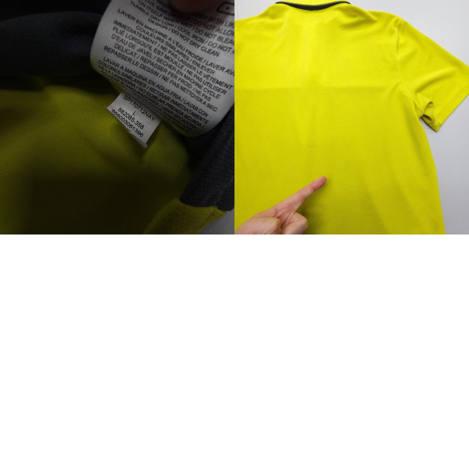 Nike Nike Golf Polo Shirt Mens Dri-Fit Color Block Large Electrolime / Dark Grey, Multicolor, Short Sleeve, Button, Collared, Regular Fit Size US L / EU 52-54 / 3 - 8 Thumbnail
