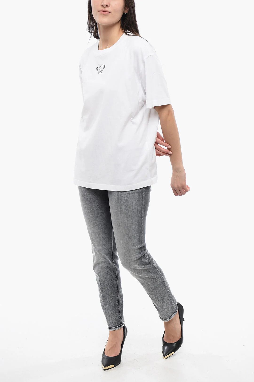 Off-White og1mm0426 Crewneck T-Shirt in White Size XS / US 0-2 / IT 36-38 - 4 Thumbnail