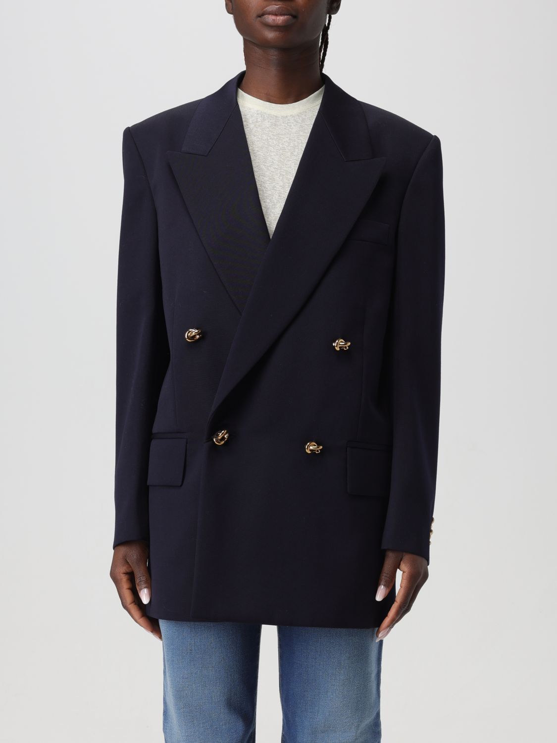 image of Bottega Veneta Blazer Woman Blue, Women's (Size Medium)