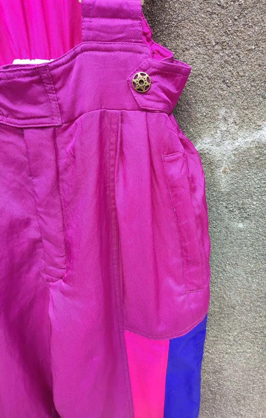 Vintage Volpha Vintage 90s Neon Purple Ski Overalls Retro Snow Pants Size US 31 - 6 Thumbnail
