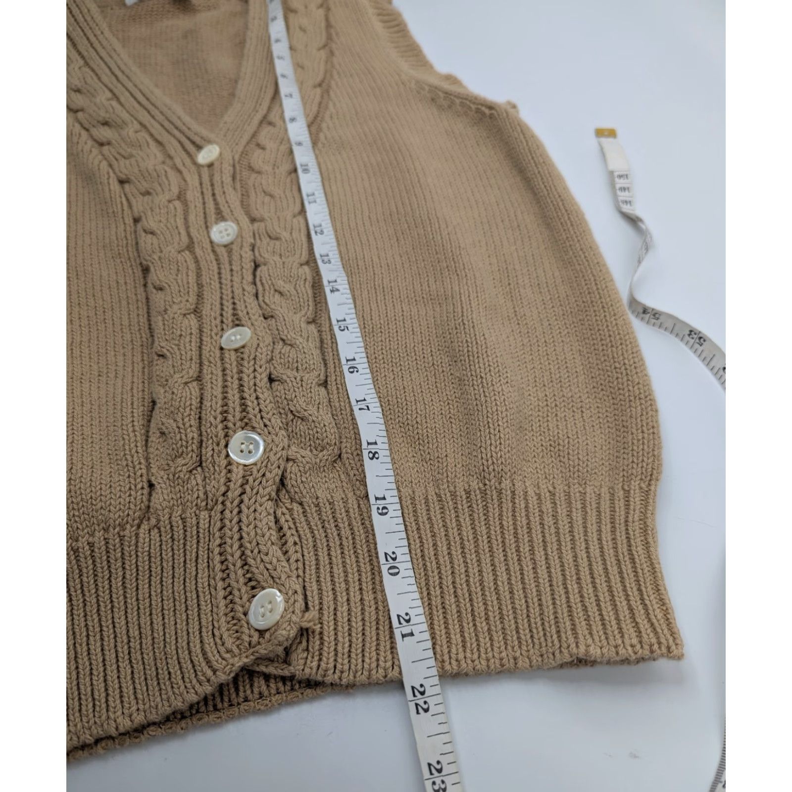 Vintage VINTAGE J.G. Hook Sweater Vest Womens M Beige Cable Knit Sleeveless Shirt? Size M / US 6-8 / IT 42-44 - 4 Thumbnail