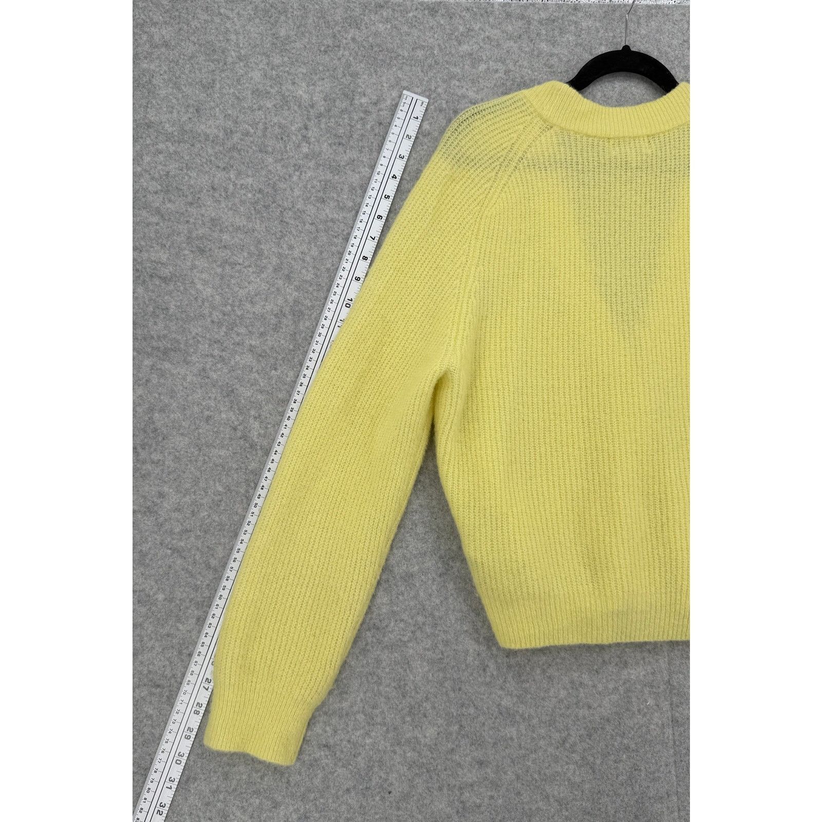 Ganni GANNI Elfin Yellow Jewel Button-Front Alpaca Wool Cardigan Size L / US 10 / IT 46 - 14 Thumbnail