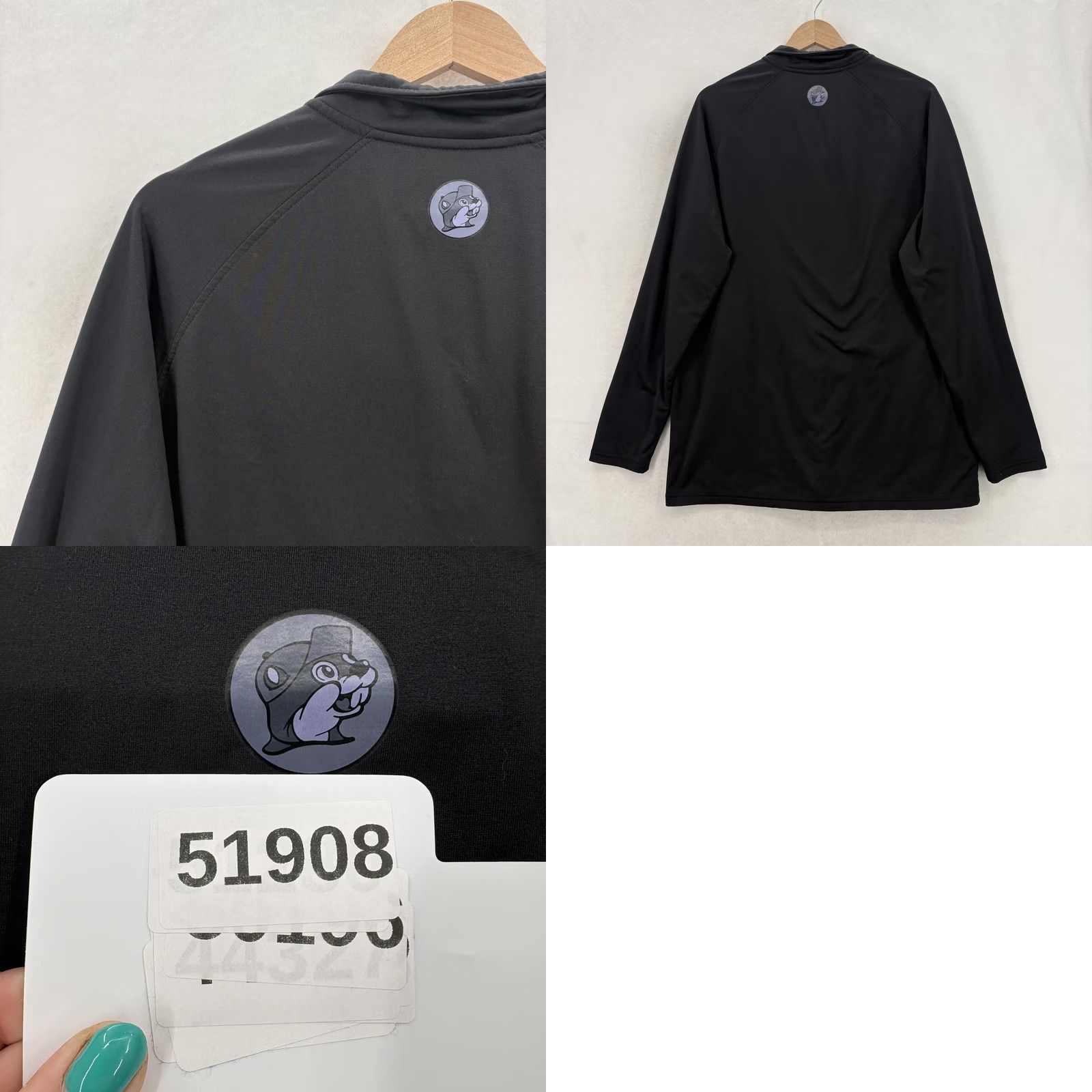 Vintage Buc-ee's Jacket Mens Large Black Lightweight Softshell 1/4 Zip Pockets Windbreaker Regular Fit Style: Windbreaker - 1/4 Zip - Pockets - Logo Size US L / EU 52-54 / 3 - 8 Thumbnail