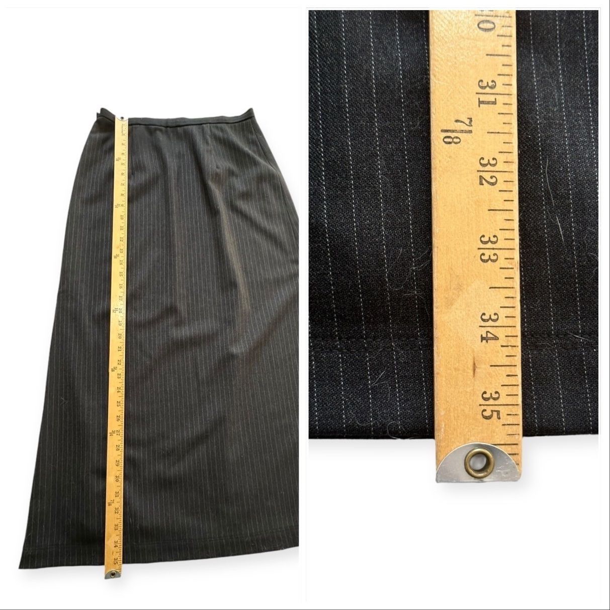 Alberta Ferretti Philosophy di Alberta Ferretti Maxi Pin Stripe Wool Skirt Size 30" / US 8 / IT 44 - 11 Thumbnail