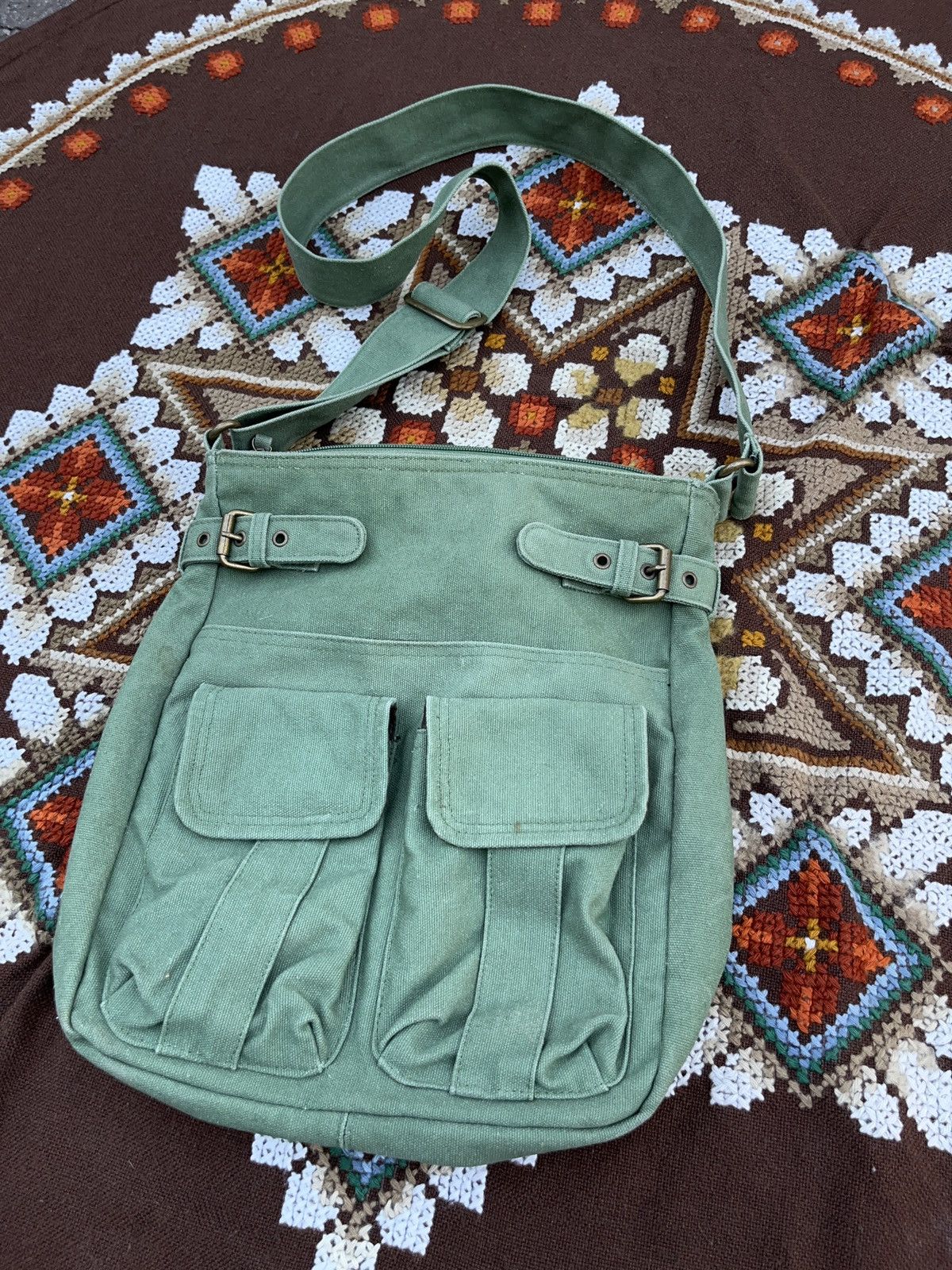 Vintage Vintage Military Bag Multi Pocket Messenger Diesel Style Size ONE SIZE - 1 Thumbnail