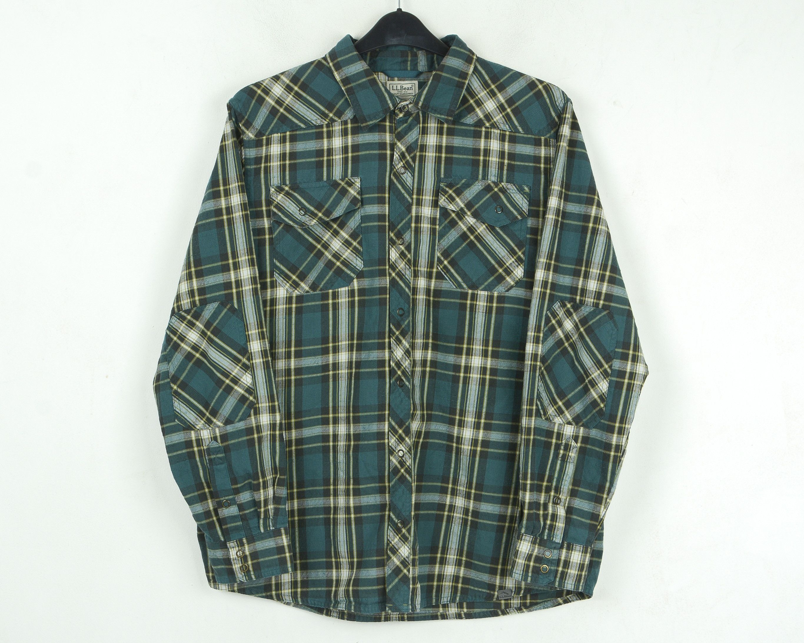 L.L. Bean L Wool Blend Flannel Over Shirt Tartan Plaid Long Sleeve Size US L / EU 52-54 / 3 - 2 Thumbnail