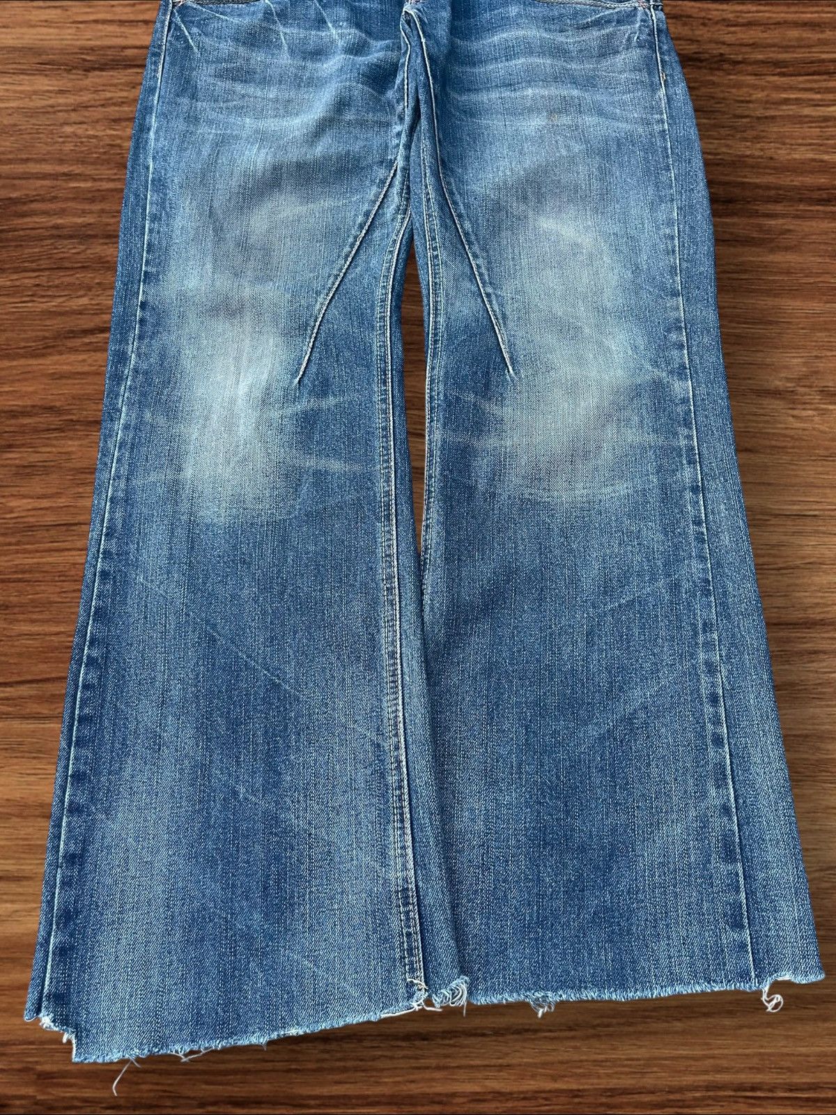 Japanese Brand Vintage Japan Jack Serika Mud Washed Twisted Flare Leg Jeans Size US 35 - 5 Thumbnail