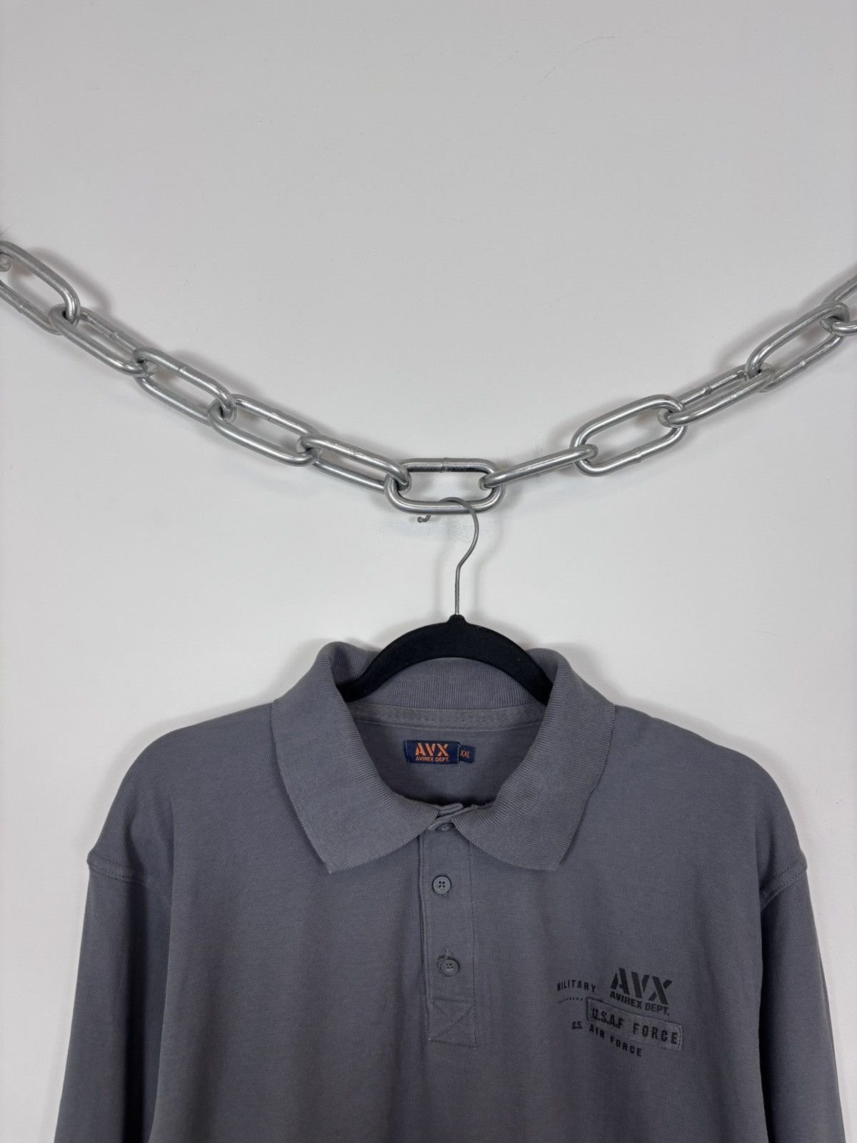 Avirex Avirex Men’s US Air Force Gray Long Sleeve Polo Shirt Size US XXL / EU 58 / 5 - 3 Thumbnail