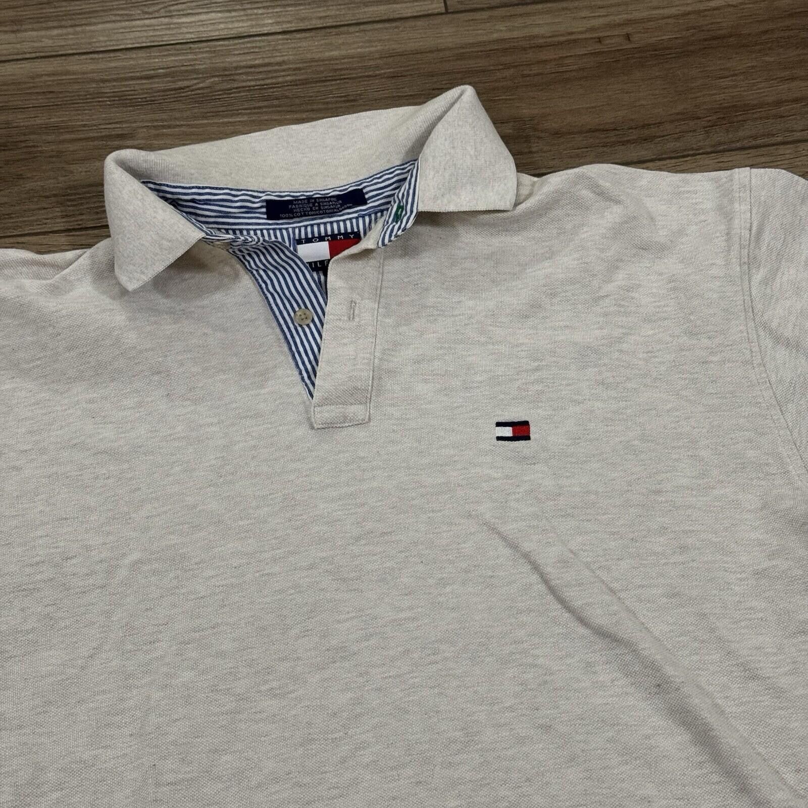 Tommy Hilfiger Vintage Y2K Tommy Hilfiger Beige Polo Shirt Preppy Size US XL / EU 56 / 4 - 2 Thumbnail