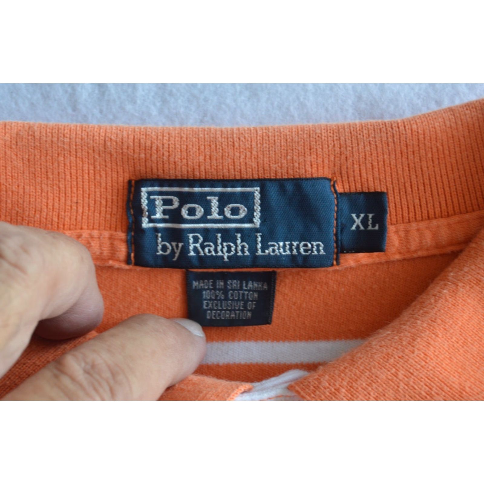 Polo Ralph Lauren VTG Polo Ralph Lauren Polo Shirt Mens XL Orange Stripe 100% Cotton Short Sleeve Classic Pony Logo Embroidered All Seasons Golf Rugby Walking Vintage Size US XL / EU 56 / 4 - 4 Thumbnail
