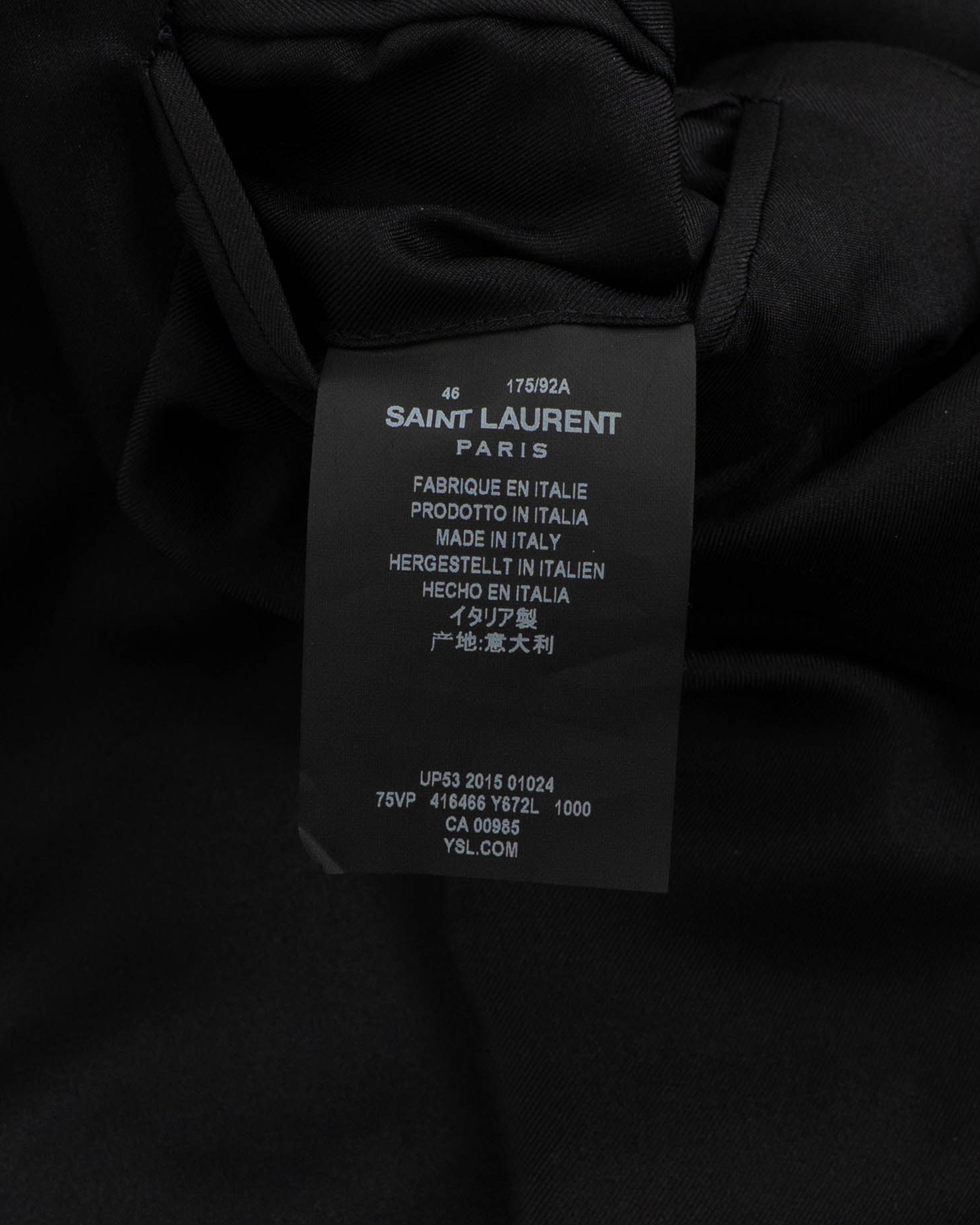 Saint Laurent Paris Crocodile Wax Print Le Smoking Jacket (FW14) Size US S / EU 44-46 / 1 - 10 Thumbnail