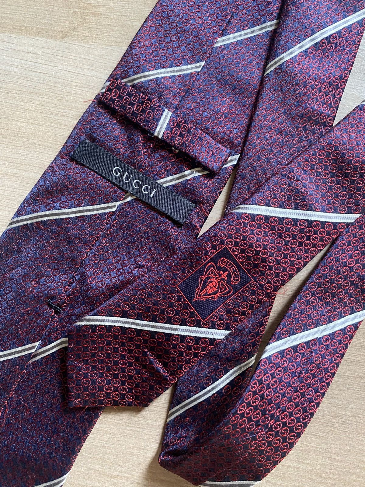 Gucci Gucci Silk Monogram Shimmering Tie Size ONE SIZE - 2 Thumbnail