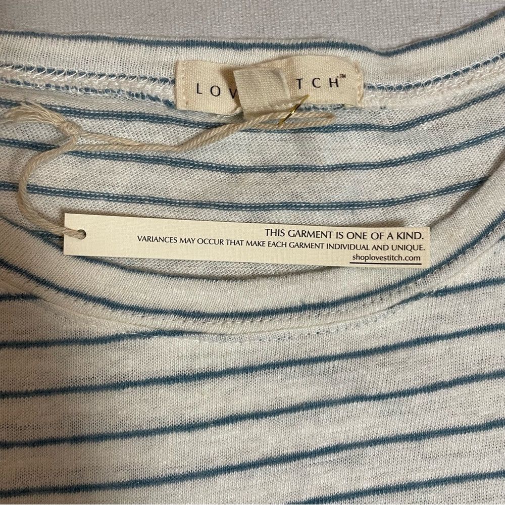 Other New Lovestitch Destructed Linen Blend Knit Long Sleeve Stri Size M / US 6-8 / IT 42-44 - 6 Thumbnail