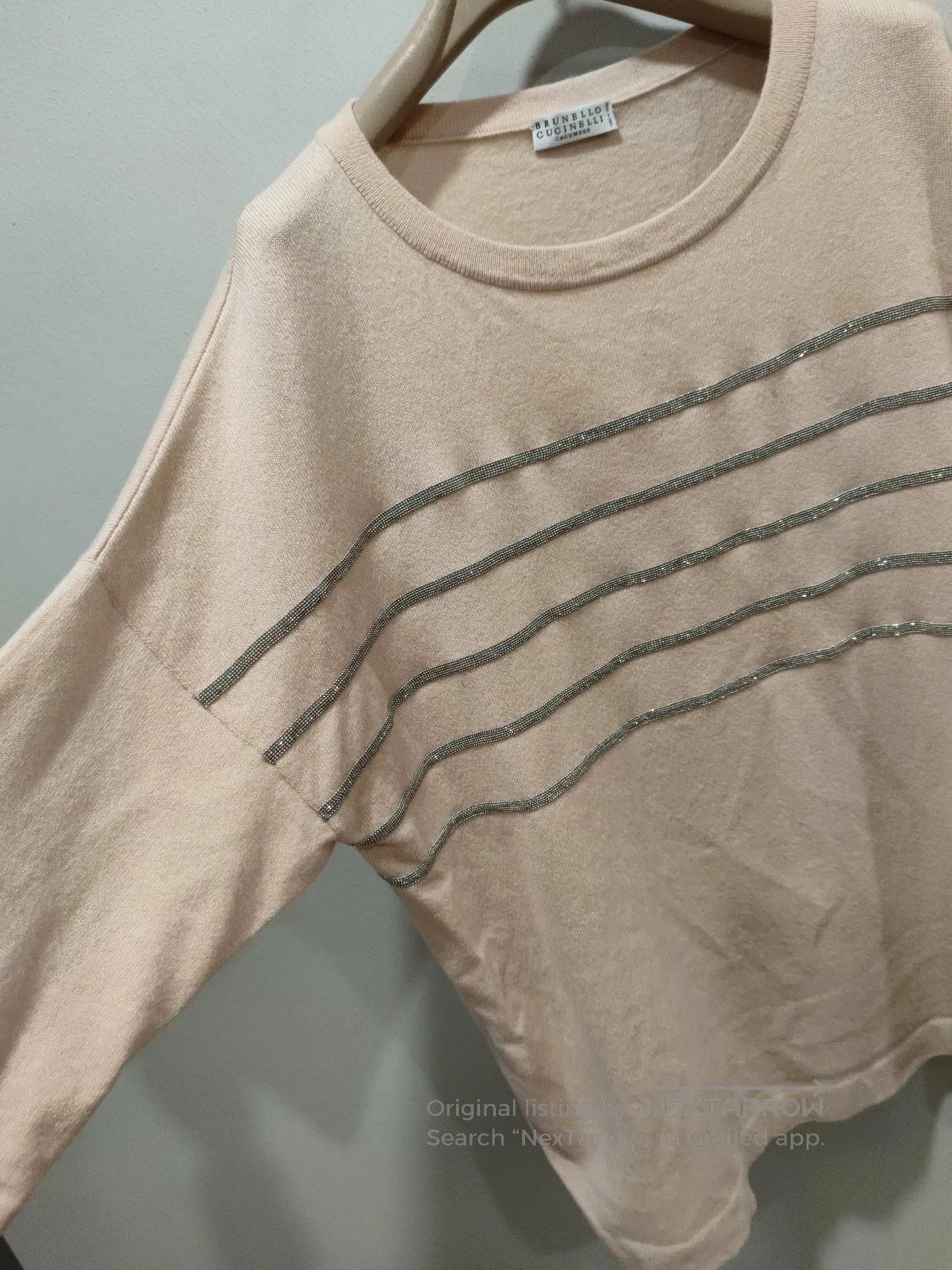 Brunello Cucinelli Brunello Cucinelli Cashmere Beaded Sweater T. Size US L / EU 52-54 / 3 - 3 Thumbnail