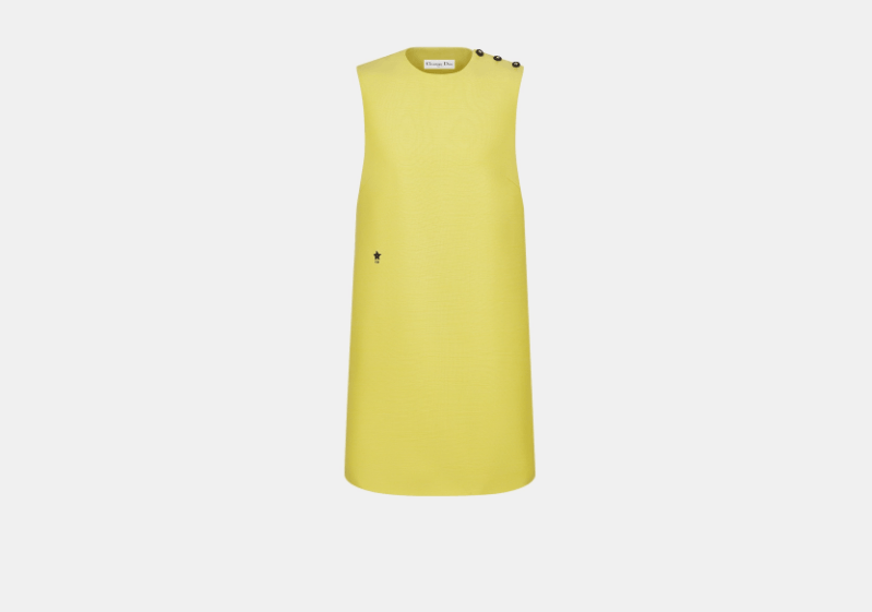 Dior o1w1db10925 441R87 Straight Mini Dress in Lemon Yellow Size XS / US 0-2 / IT 36-38 - 1 Thumbnail