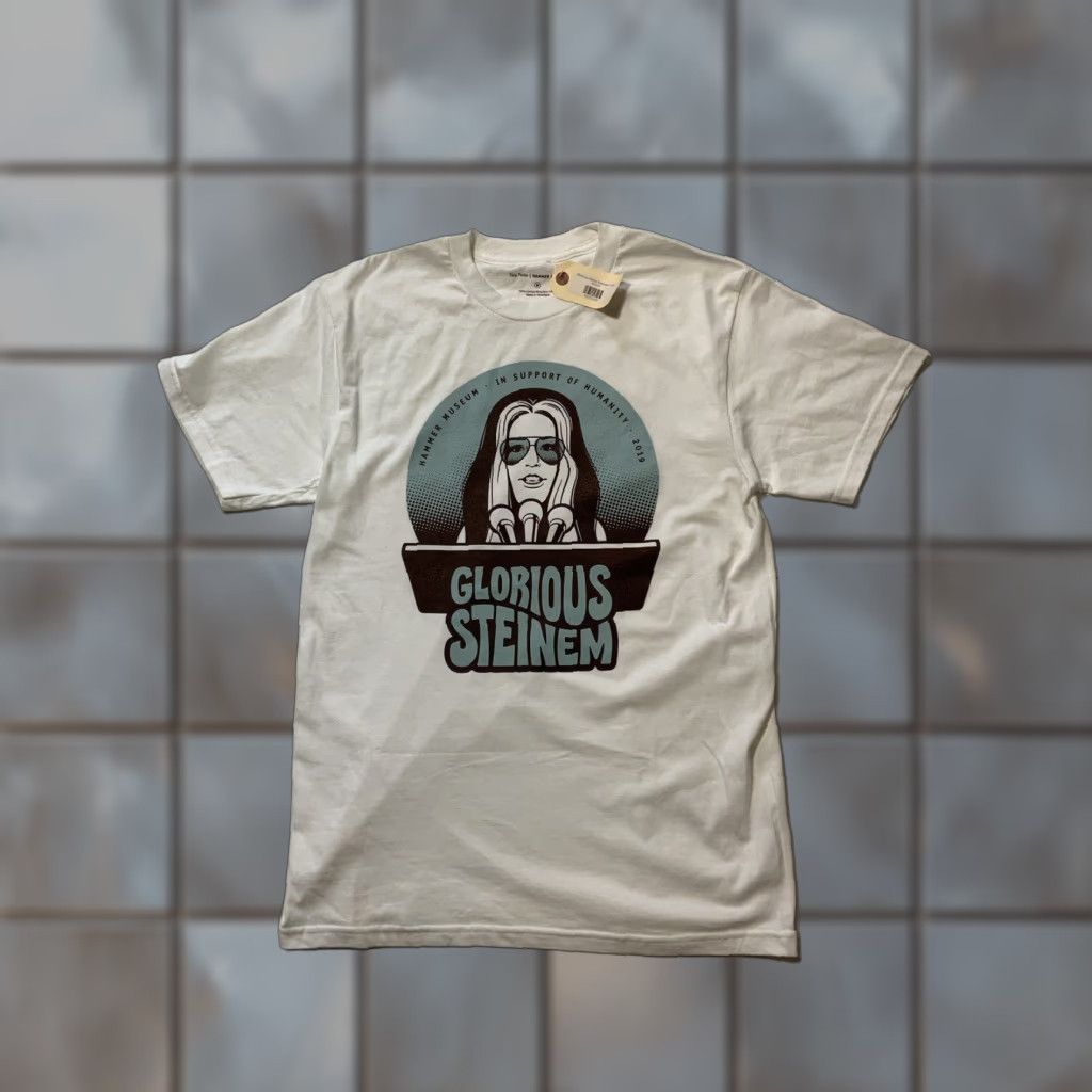 Vintage NWT Hammer Museum X Sara Paske Gloria Steinem Glorious Humanity Graphic T-Shirt Mens Medium White 2019 Graphic S/S Size US M / EU 48-50 / 2 - 1 Thumbnail
