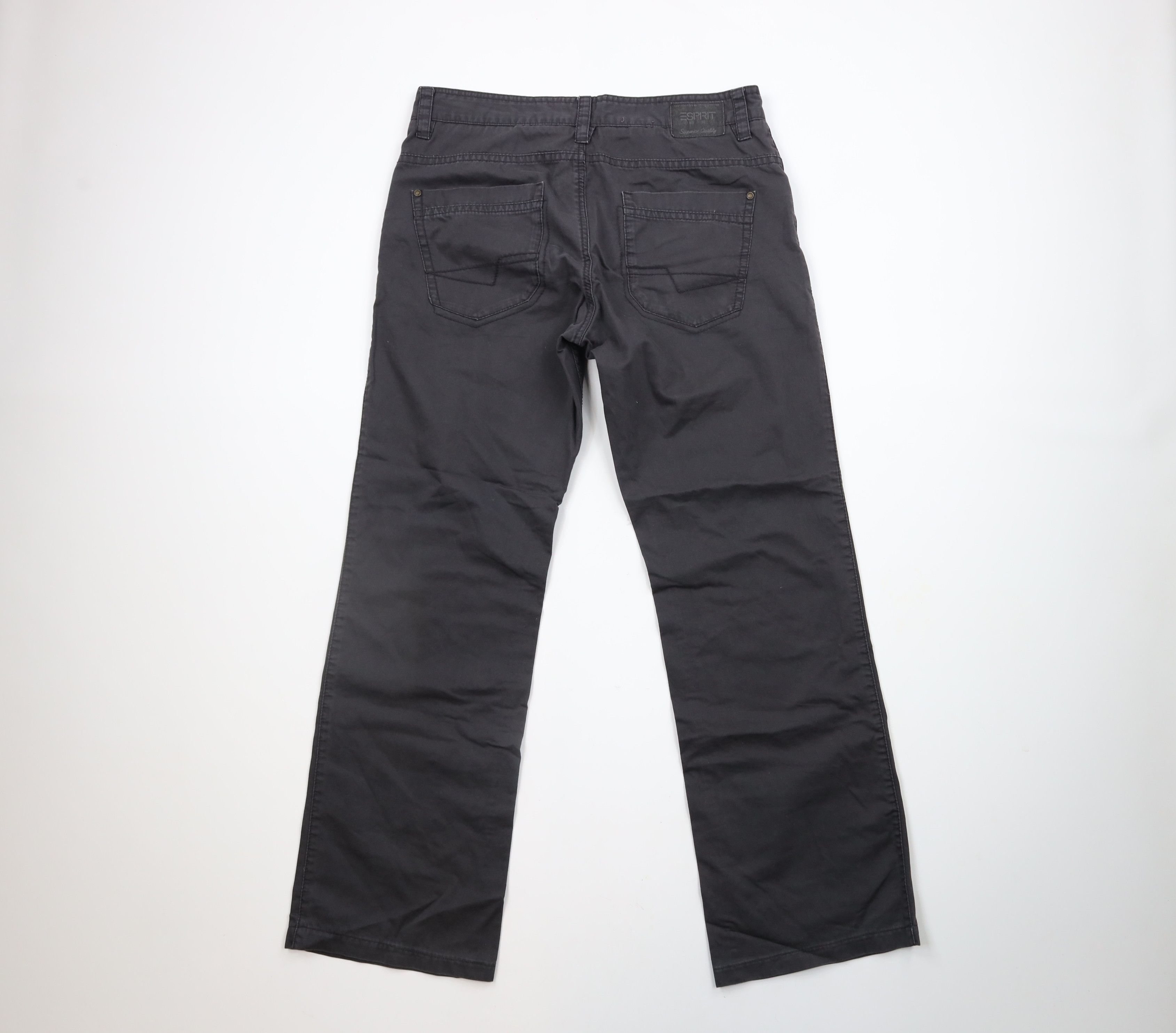 Esprit × Vintage Vintage 90s Esprit Wide Leg Chino Pants Charcoal Gray Size US 32 / EU 48 - 8 Thumbnail