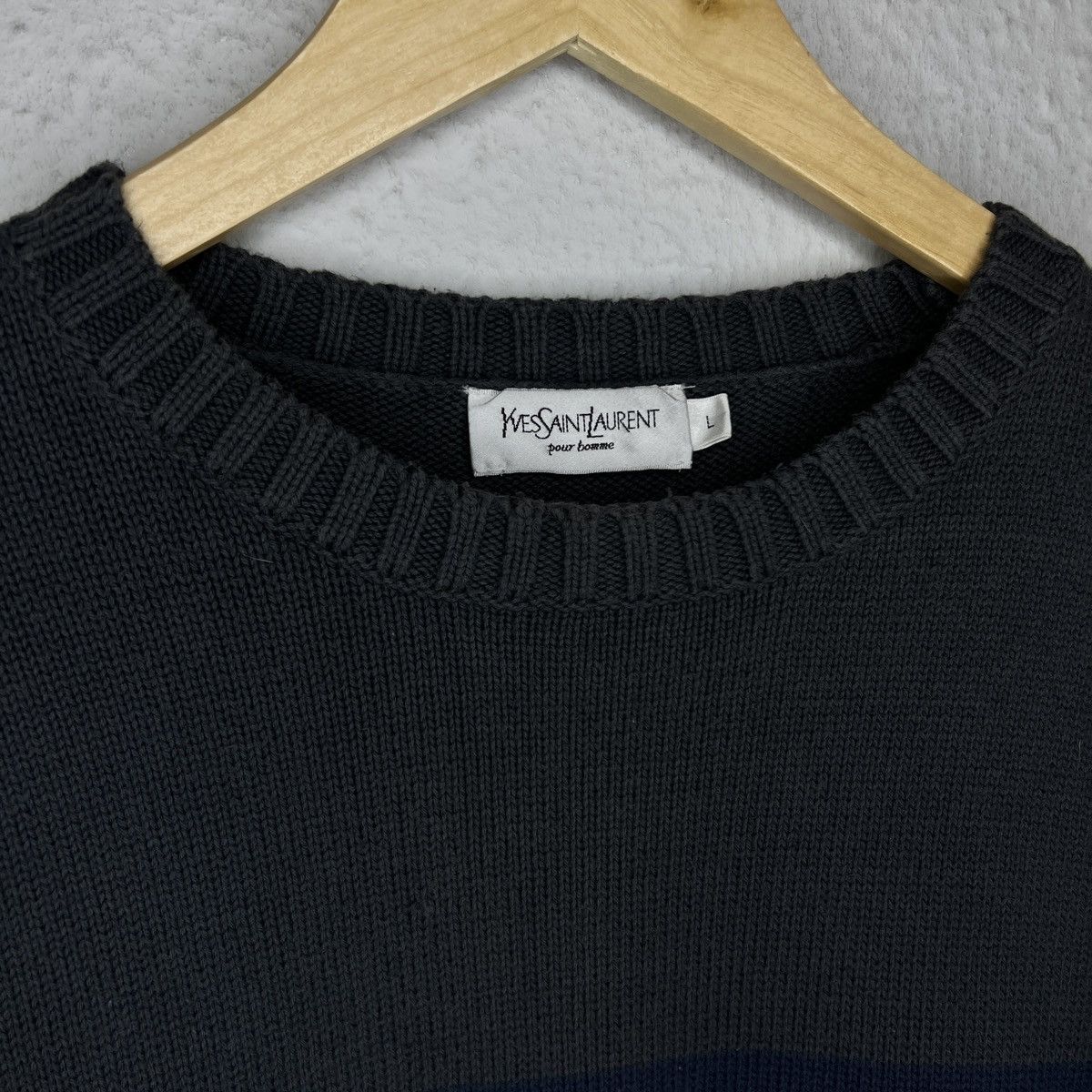 Yves Saint Laurent Yves Saint Laurent Knitwear Sweater Big Logo Spellout YSL Size US L / EU 52-54 / 3 - 5 Thumbnail