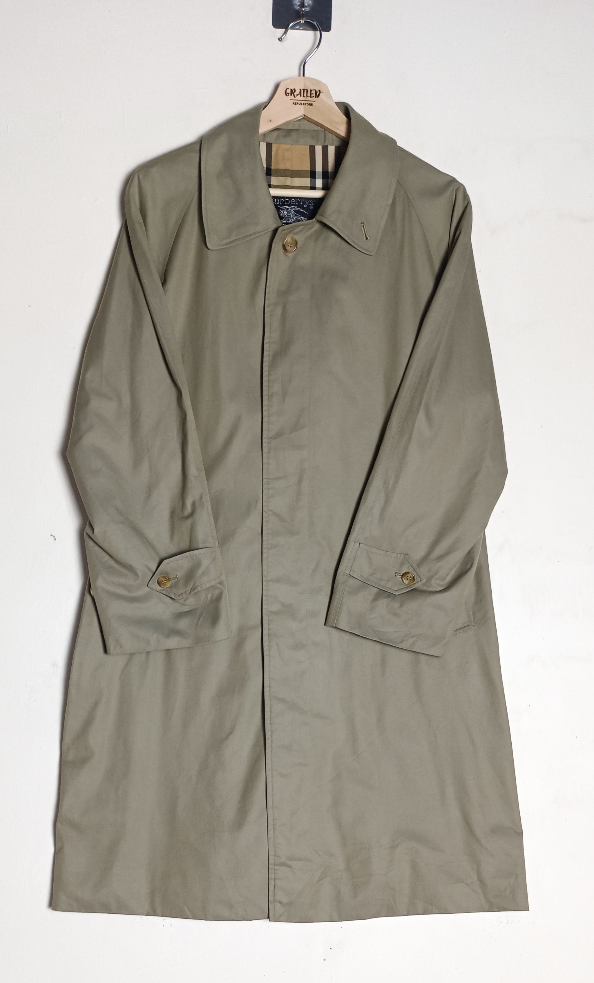 Burberry Vintage 90s 🔥Burberrys Nova Check Trench Coat Size US L / EU 52-54 / 3 - 3 Thumbnail