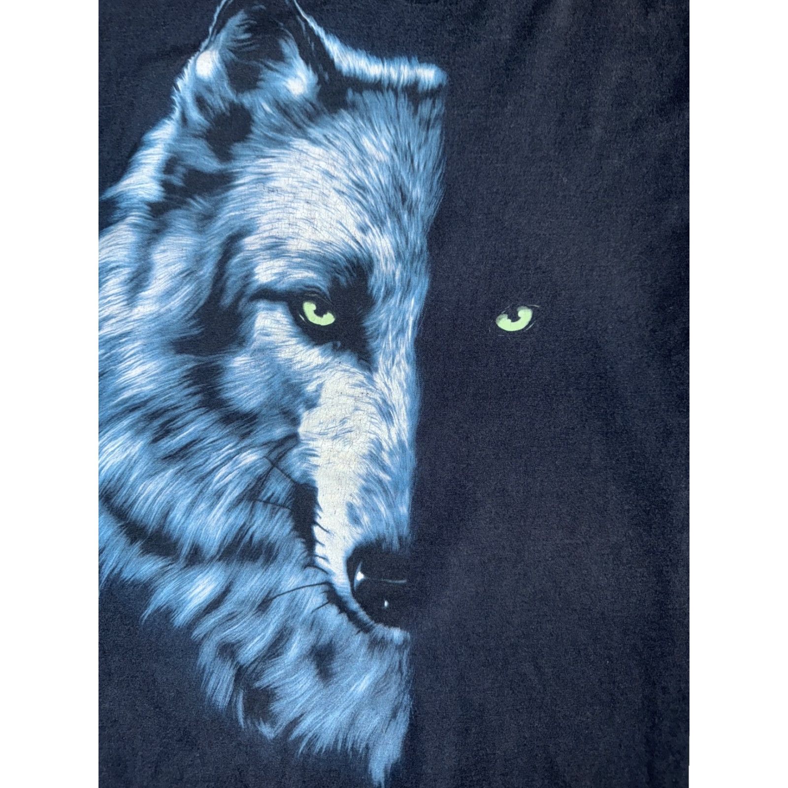 Vintage VINTAGE Wolf T-Shirt Men L Black 20x28 Y2K Large Wolf Graphic Shirt Size US L / EU 52-54 / 3 - 2 Thumbnail
