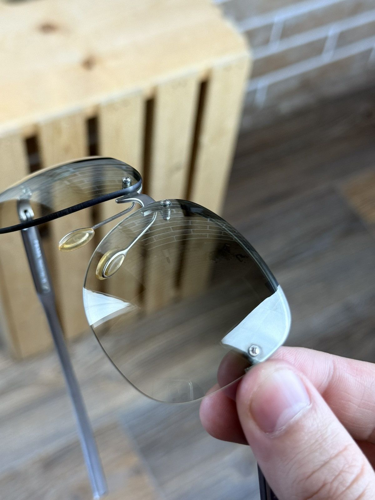 Prada × Vintage Vintage Prada Aviator Sunglasses Size ONE SIZE - 10 Thumbnail