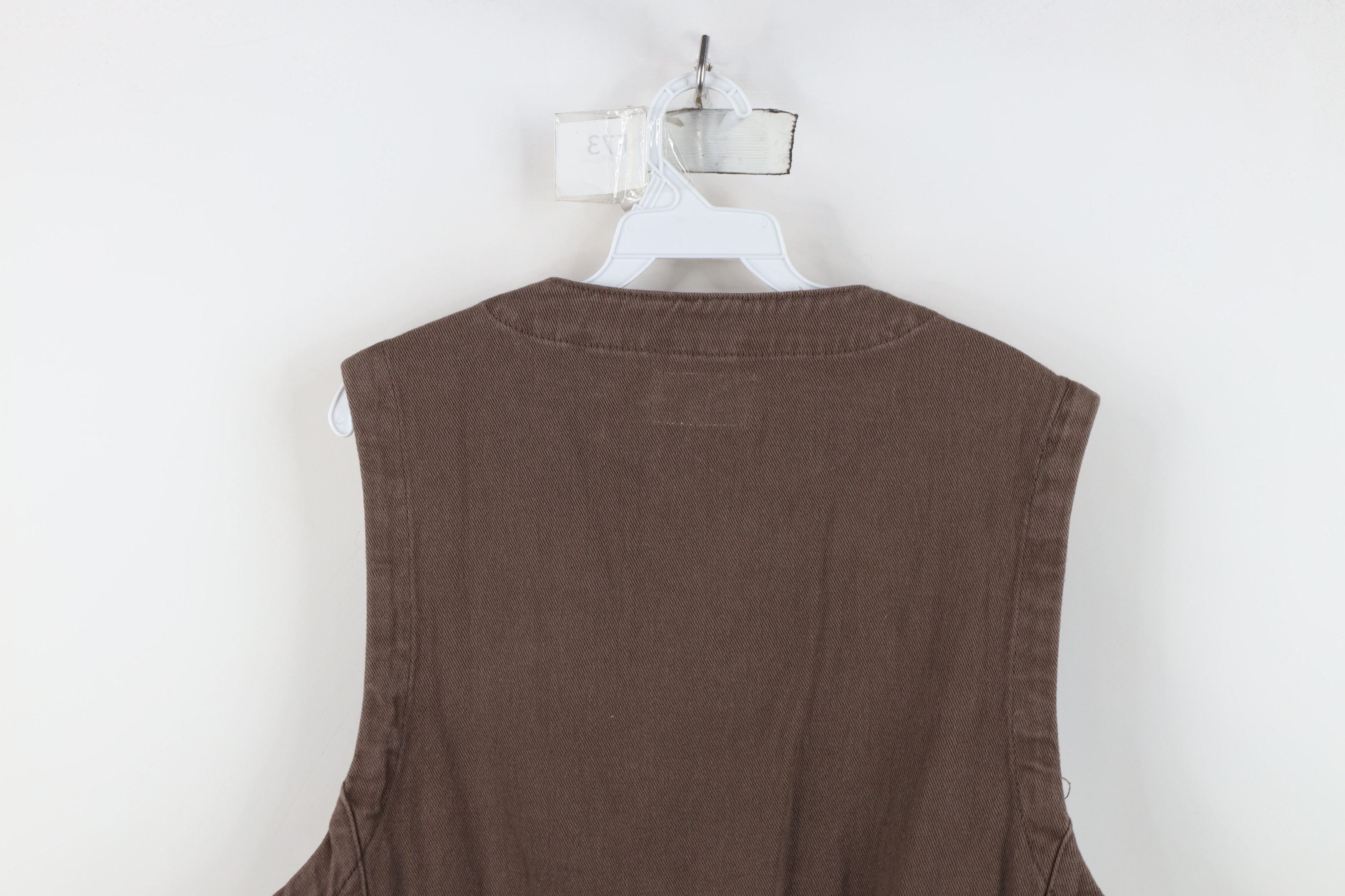 Vintage Deadstock Vintage Y2K Streetwear Back Vest Jacket Brown Size US L / EU 52-54 / 3 - 15 Thumbnail