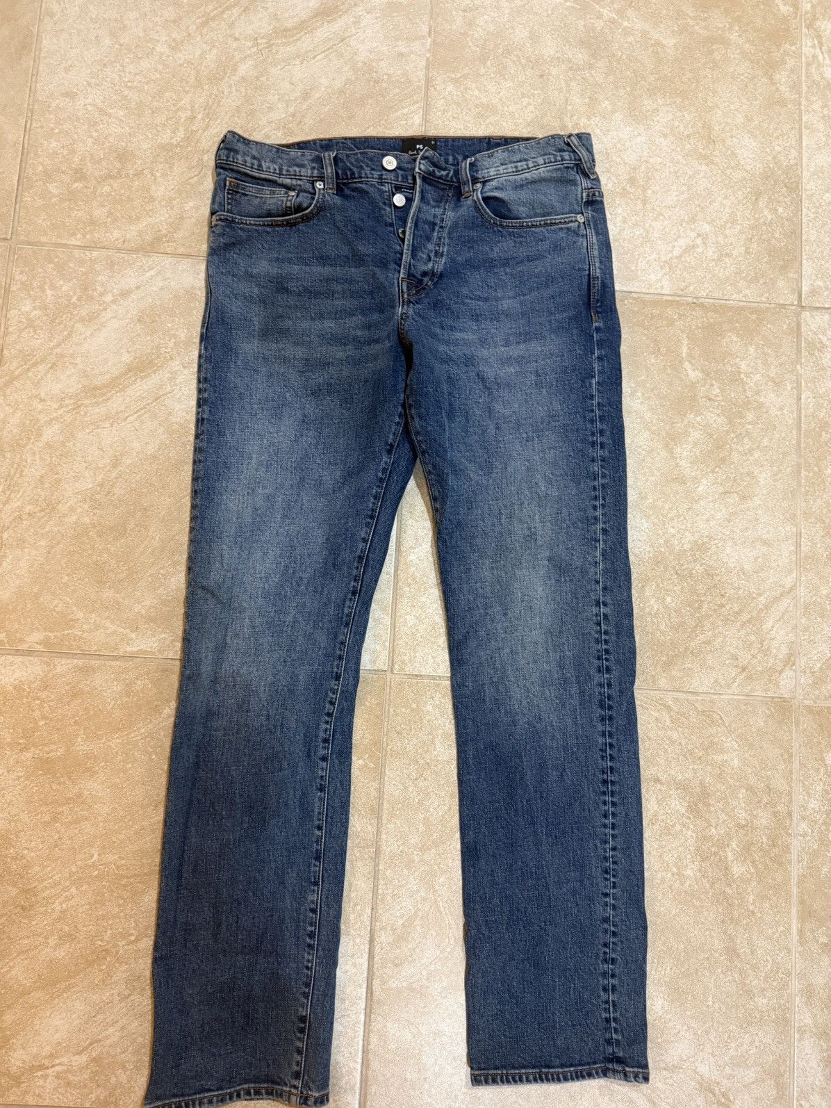 Paul Smith Paul Smith Crosshatch Stretch Blue-Rinse Jeans Size US 31 - 1 Thumbnail