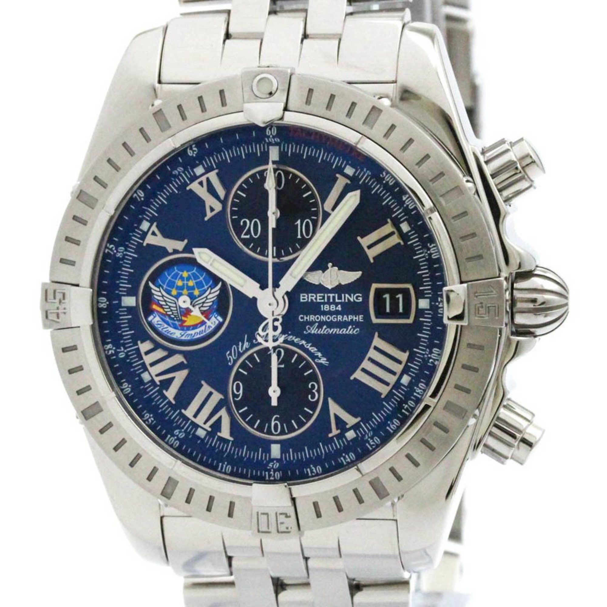 Breitling Polished BREITLING Chronomat Evolution Blue Impulse Mens Watch A13356 BF574821 Size ONE SIZE - 1 Thumbnail