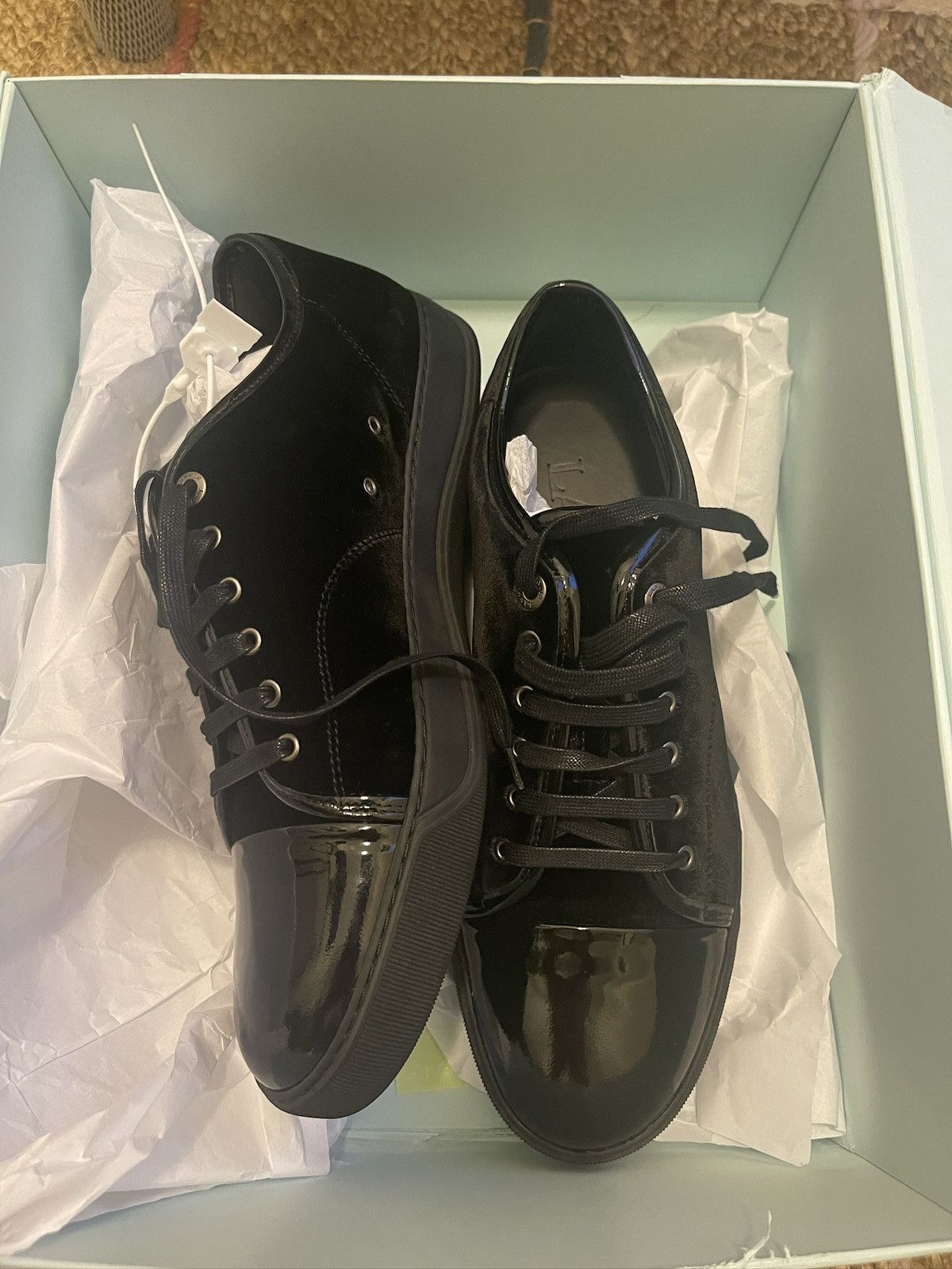 Lanvin Lanvin DBB1 Velvet Panelled Sneakers Size US 11 / EU 44 - 4 Thumbnail
