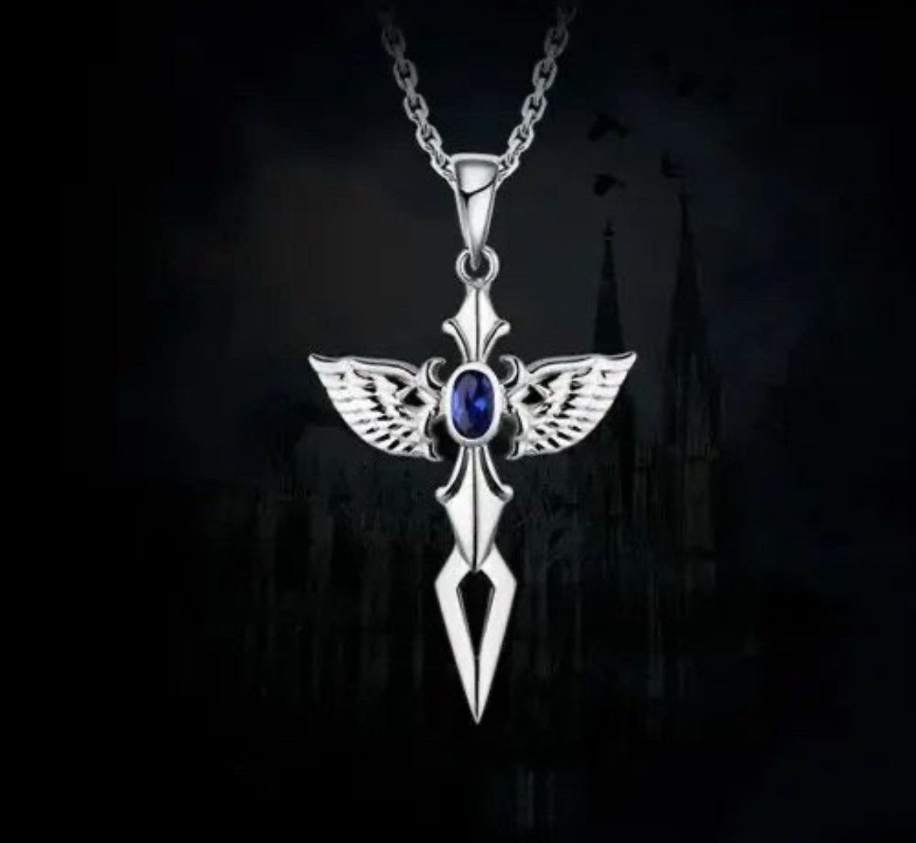Jewelry Blue Zircon Pendant Necklace Size ONE SIZE - 2 Thumbnail