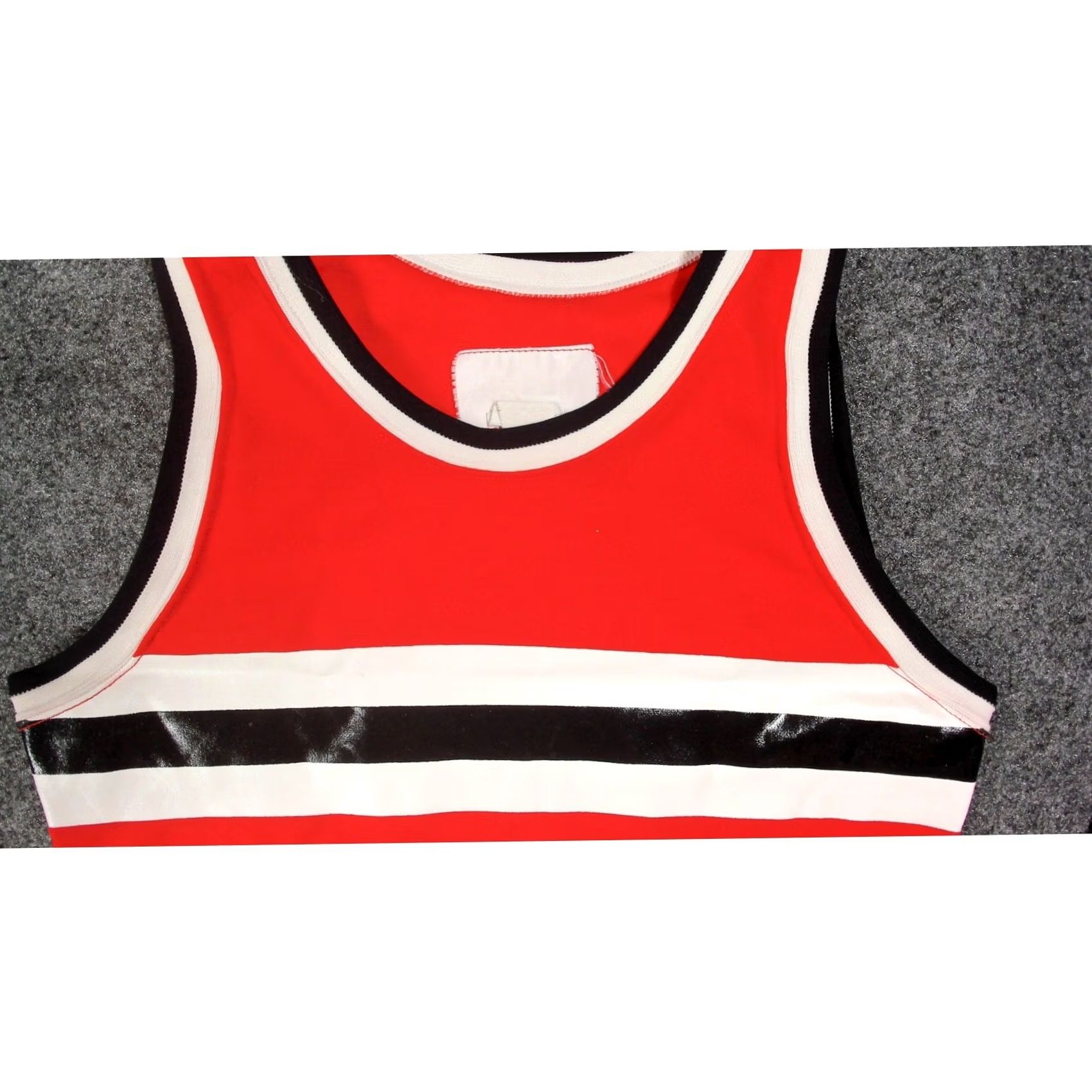 Vintage VINTAGE Red Nylon Track Jersey Tank Top Mens XS J 609 Rubber Graphic 70s Sportswear Jersey Shirt Size US XS / EU 42 / 0 - 8 Thumbnail