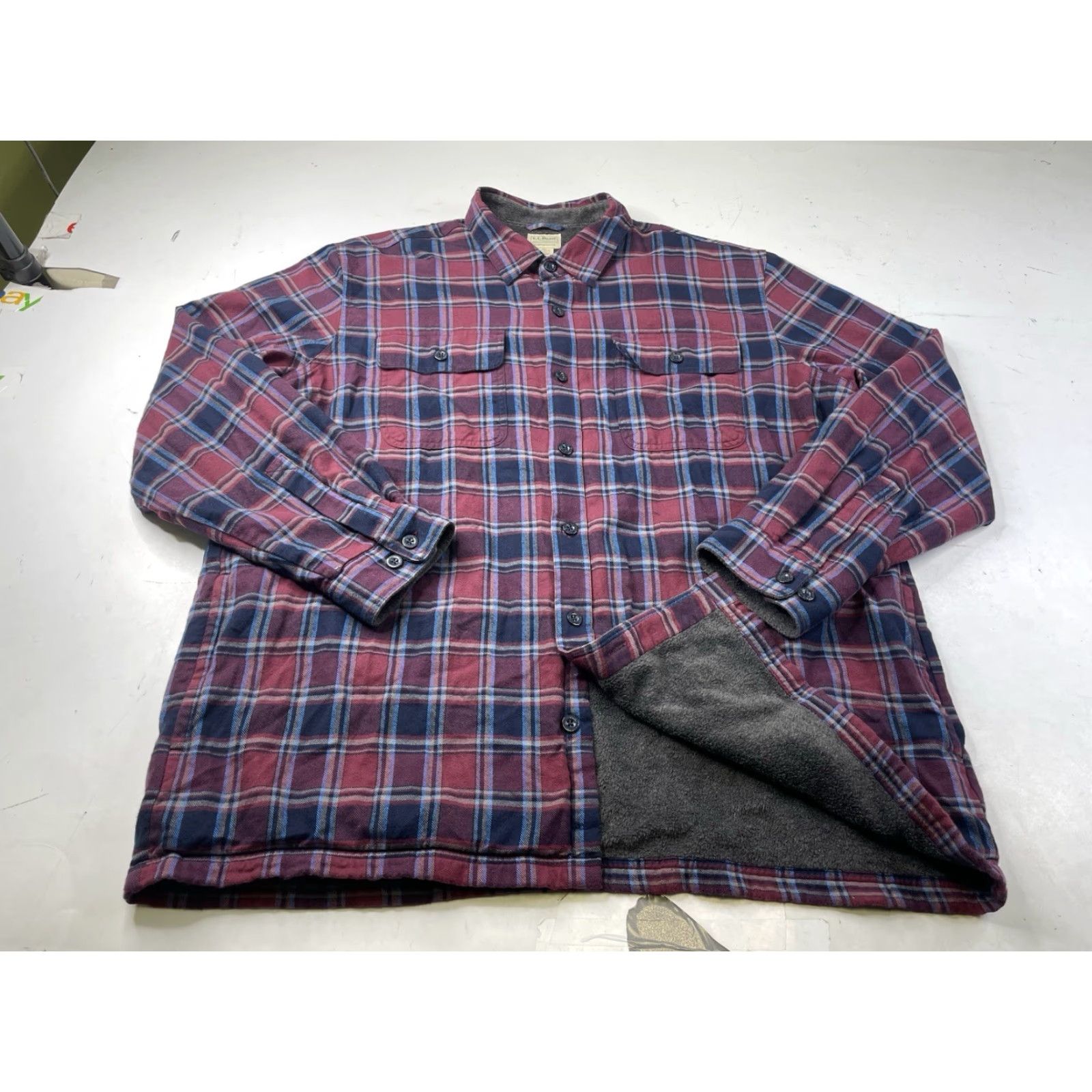 Vintage LL Bean Fleece Lined Flannel Shirt Shacket Mens 2XL Plaid Button-Up Casual Workwear Long Sleeve Size US XXL / EU 58 / 5 - 2 Thumbnail