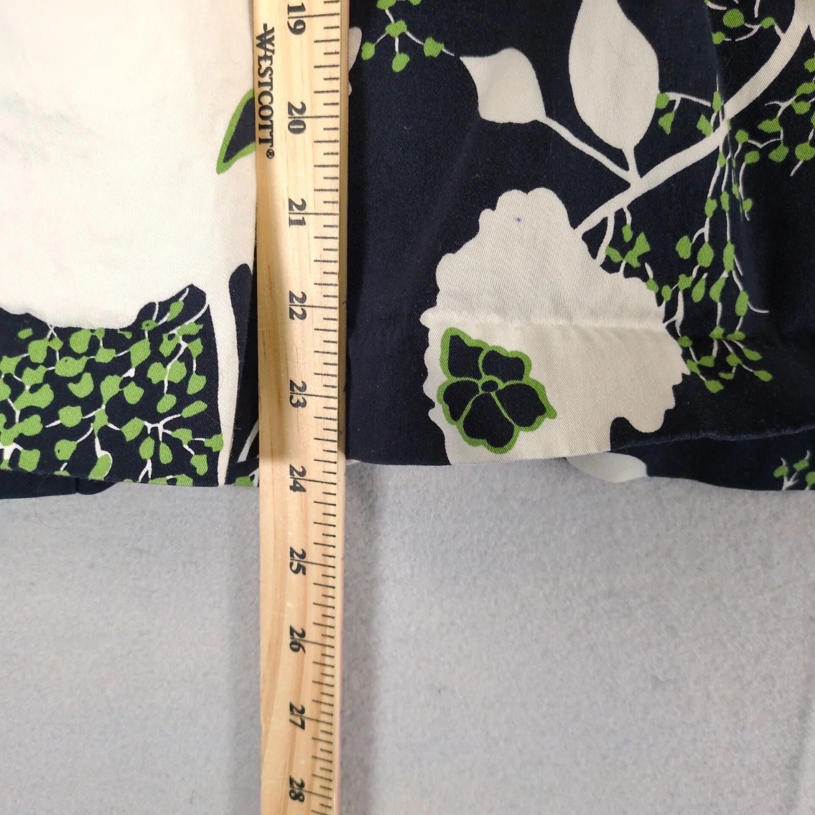 Other Talbots Navy Floral Print A-Line Skirt 16 Petite Knee-Length Size 38" / US 16 / IT 52 - 4 Thumbnail