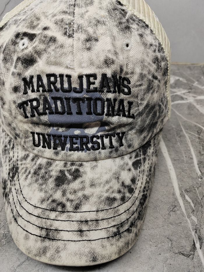 Japanese Brand Vintage Maru Jeans Traditional University Trucker Cap Hat Size ONE SIZE - 3 Thumbnail