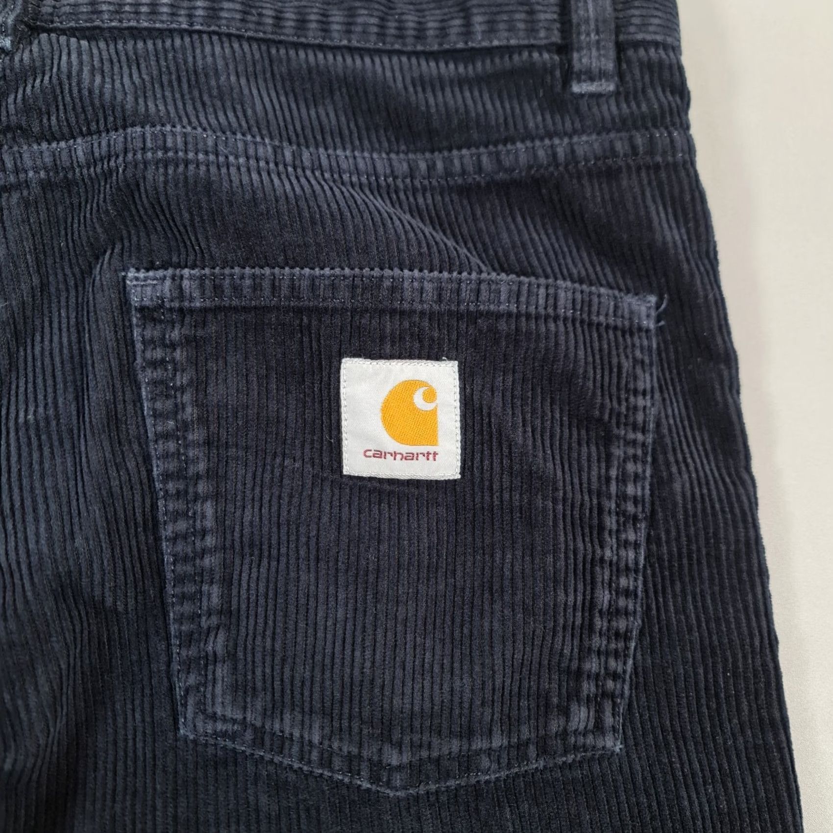 Carhartt VINTAGE Carhartt WIP Mens Trousers Navy Blue W32 L29 Corduroy Flat Front Button Fly Chino Pockets 100% Cotton Mens Trouser Size US 32 / EU 48 - 8 Thumbnail