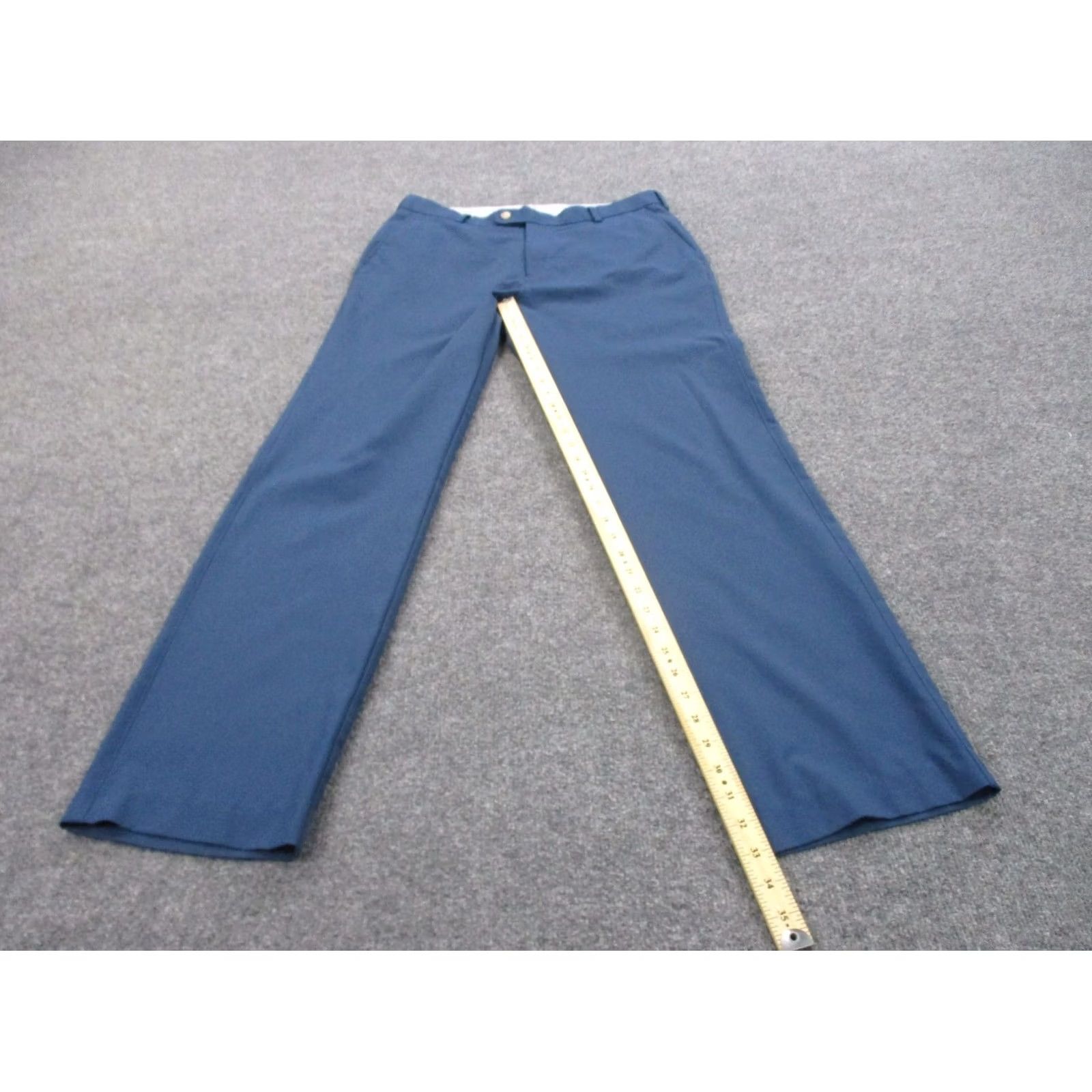 Peter Millar Peter Millar Pants Men 34 Chino Straight Flat Front Belt Loops Zip Zipper Polyester Canvas 33 In Inseam Blue Size US 34 / EU 50 - 3 Thumbnail