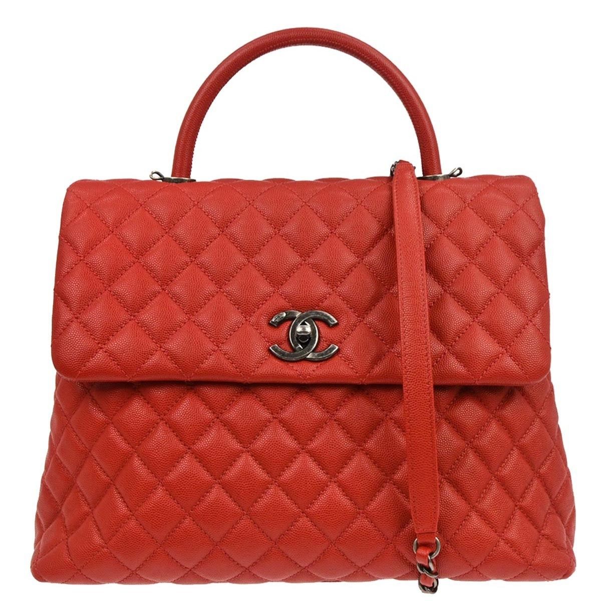 Chanel Chanel Coco Top Handle Bag Quilted Caviar Size ONE SIZE - 1 Thumbnail