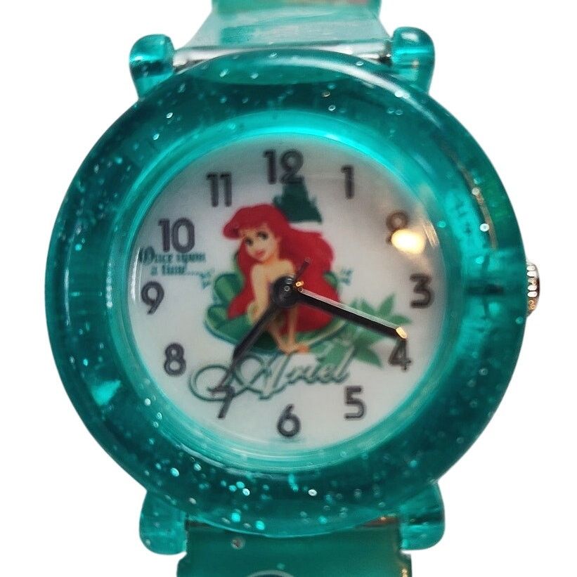 Disney Disney Ariel Glitter Watch Teal Plastic Strap Size ONE SIZE - 1 Thumbnail