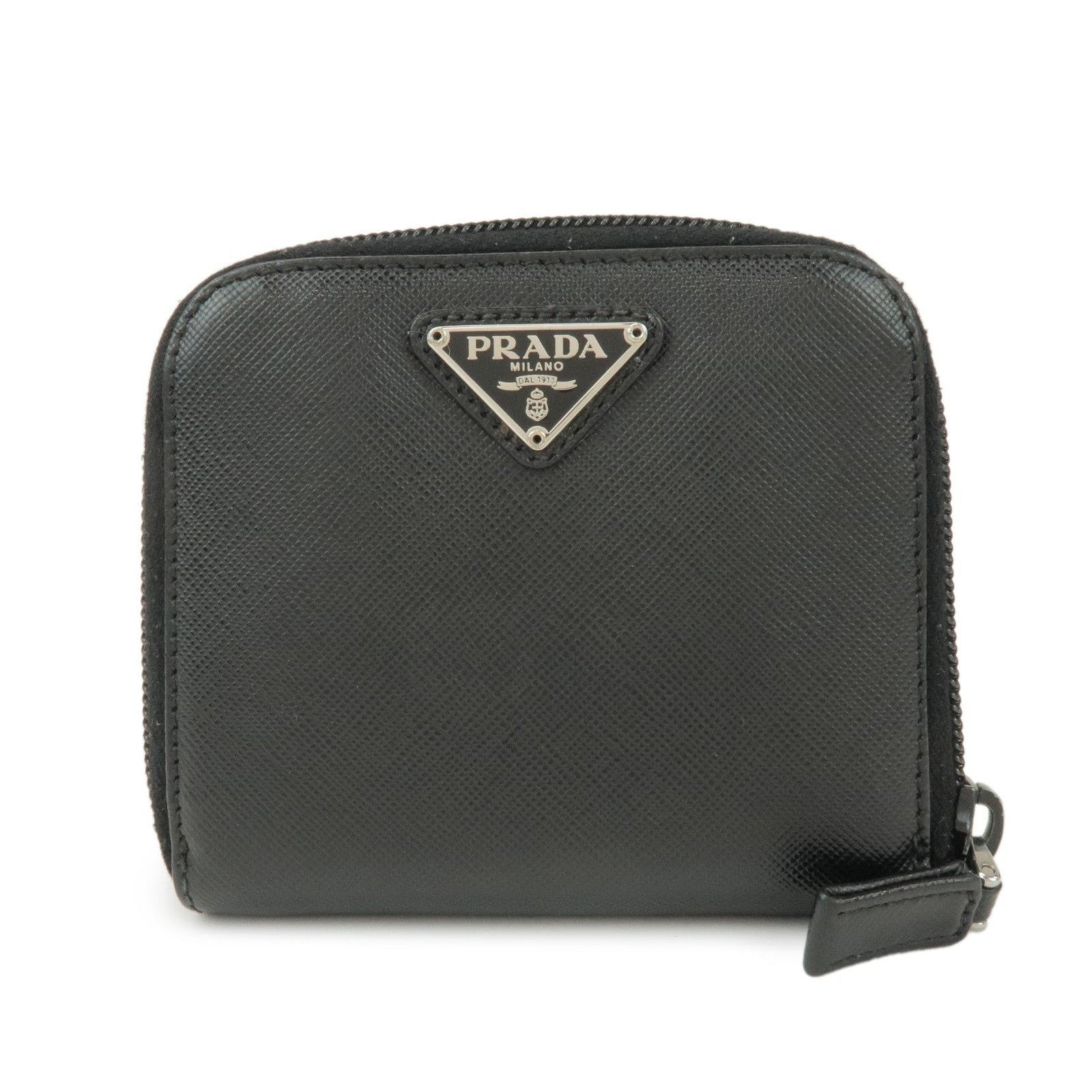 Prada Prada Saffiano Zippy Bi-fold Wallet Black Size ONE SIZE - 1 Thumbnail