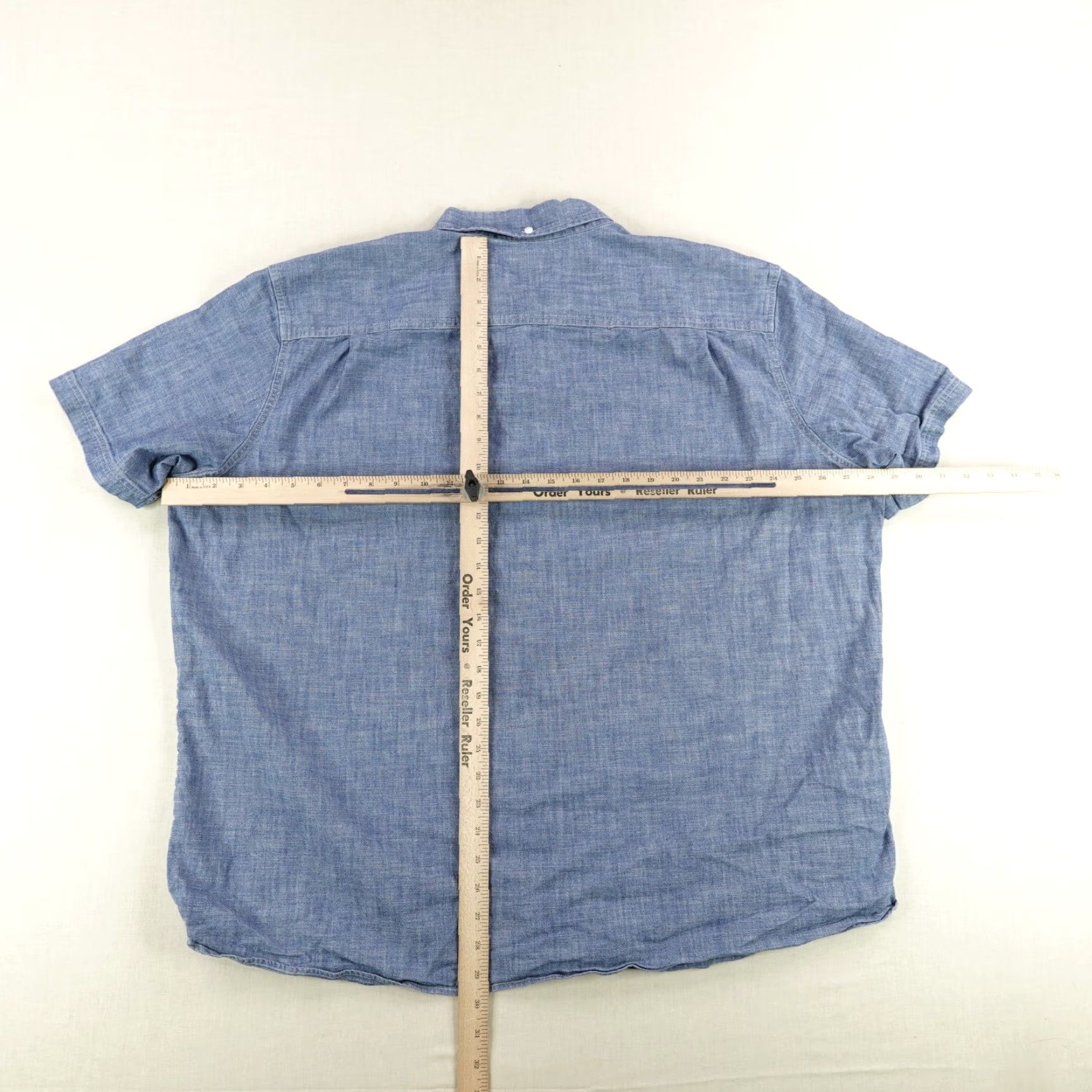 Vintage LL Bean Shirt Mens 2XL Blue Chambray Button Up Comfort Stretch Traditional Fit Size US XXL / EU 58 / 5 - 5 Thumbnail