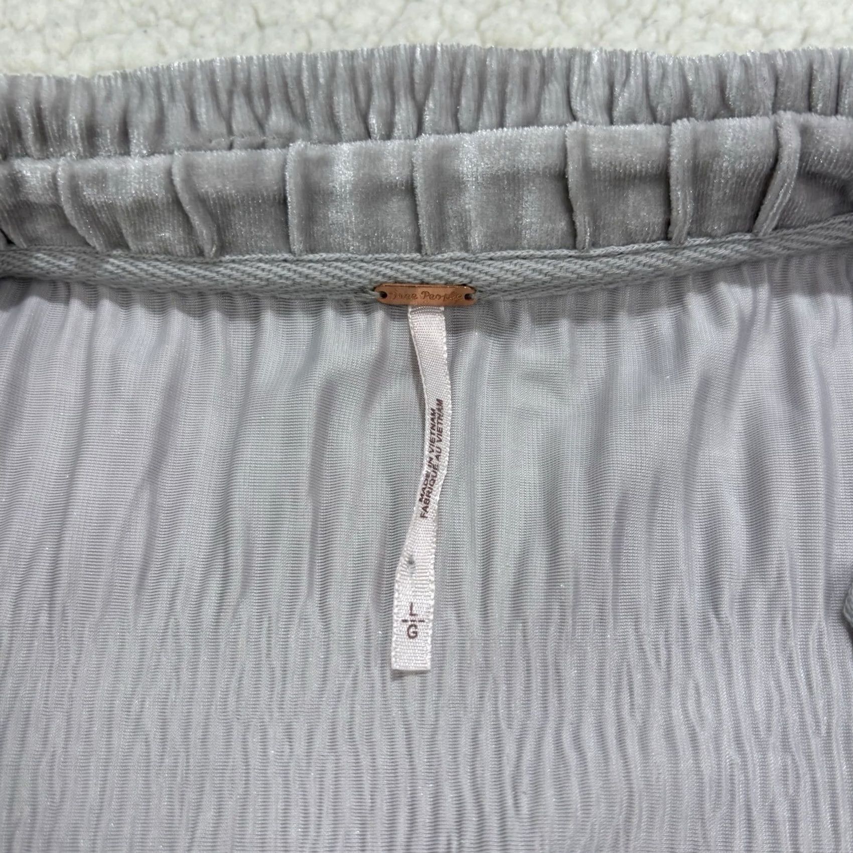 Free People Free People Blouse Tunic Velvet Button Collared Long Sleeve Gray L Bohemian Oversized Regular Women Size L / US 10 / IT 46 - 3 Thumbnail