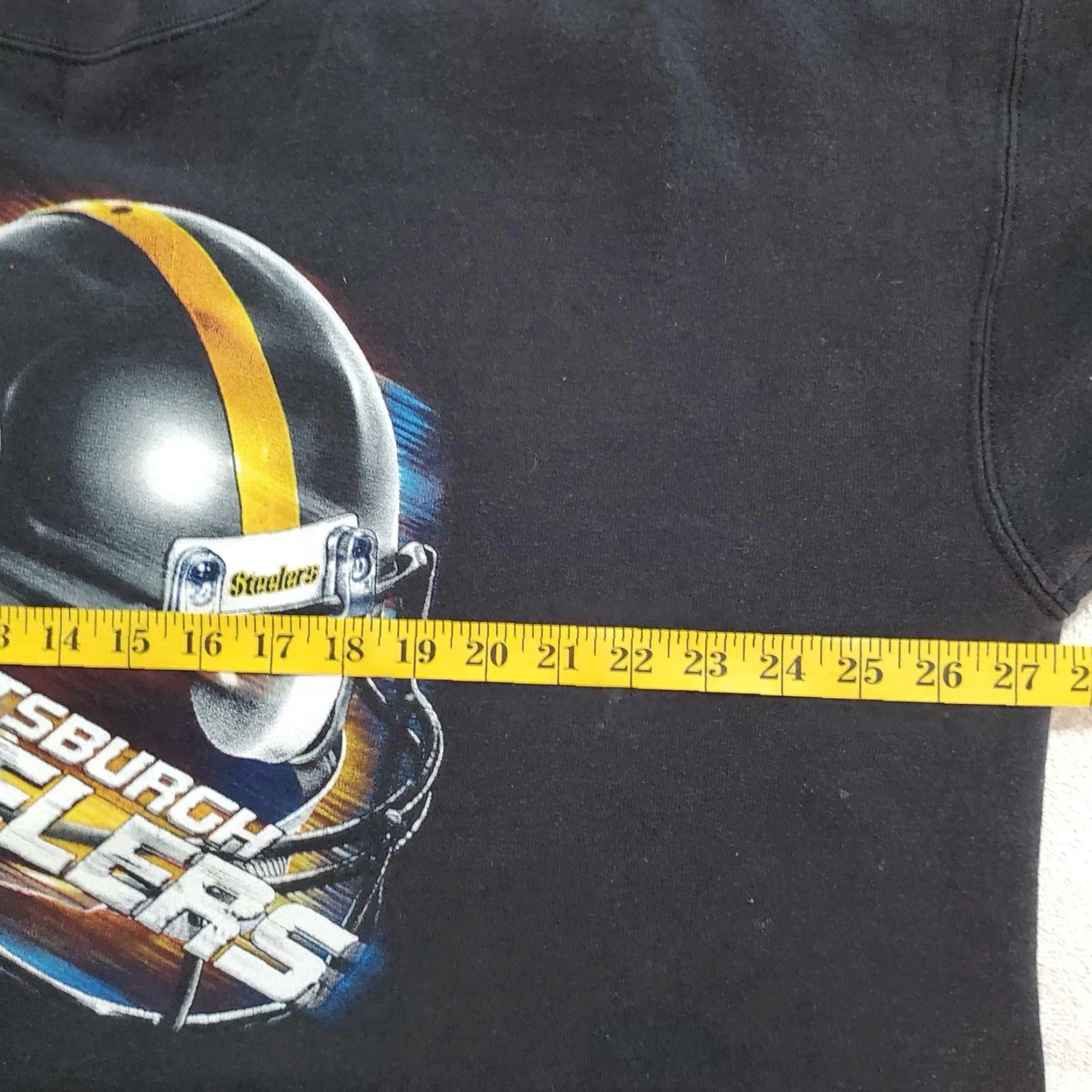 Vintage VINTAGE Pittsburgh Steelers Sweatshirt 2XL Black Mens 90s Y2K Distress Boxy Crewneck Grunge Size US XXL / EU 58 / 5 - 5 Thumbnail